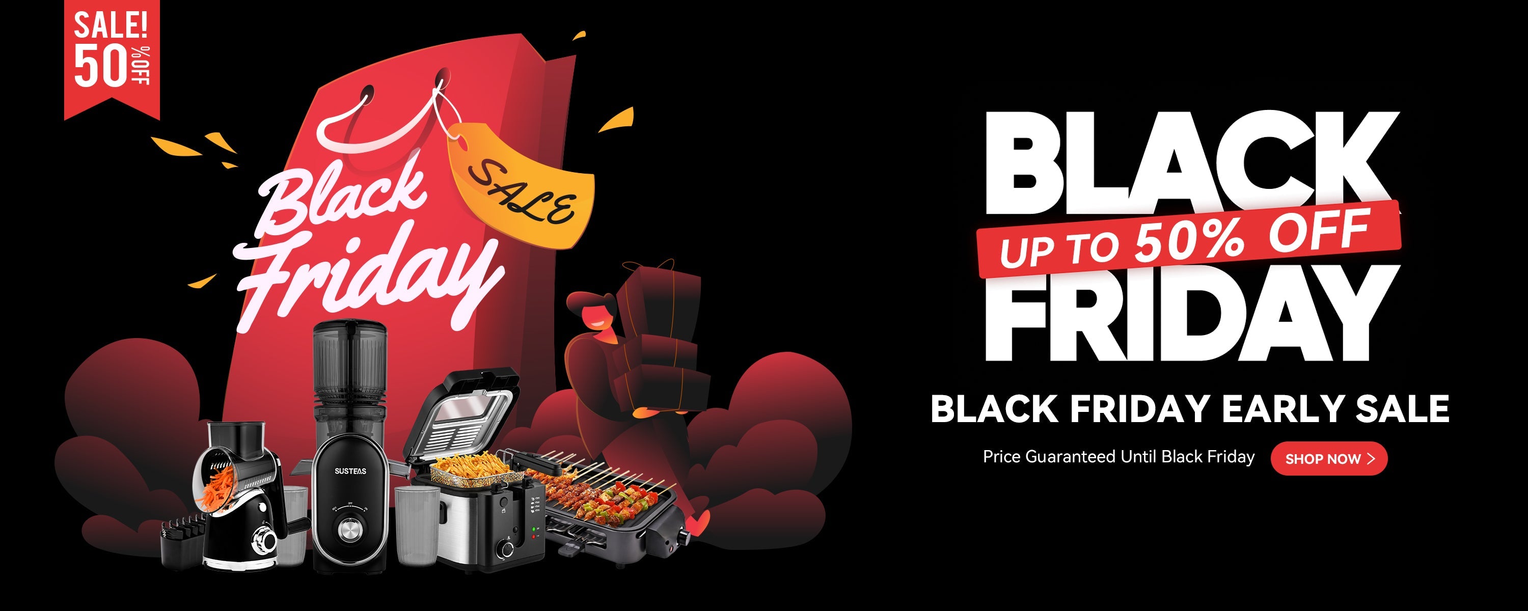 Black Friday Kitchen Deals 2025 | Up to 50% OFF on Juicers, Grills & More – SUSTEAS