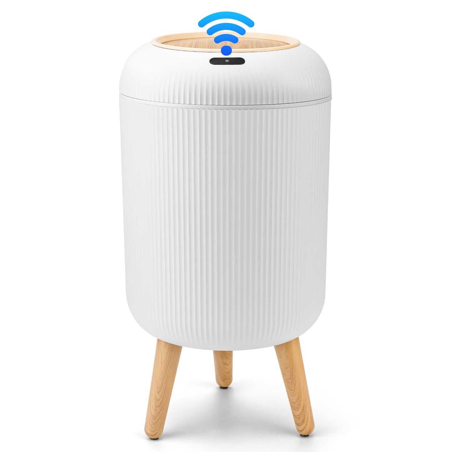 Touchless Motion Sensor Trash Can with Lid, Waterproof, Suitable for Kitchen, Bathroom, Bedroom, Office, and Outdoor (White & Black)