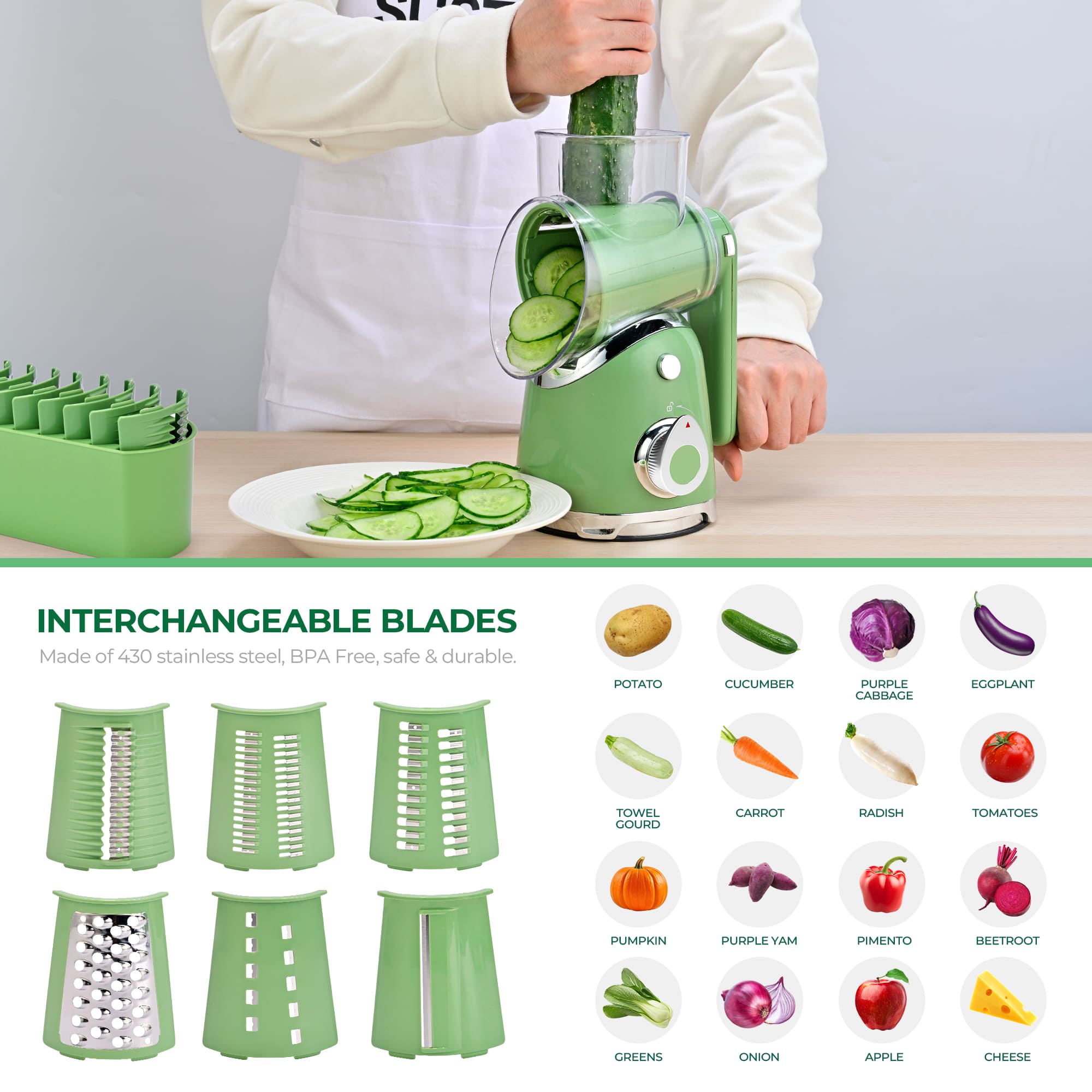 Kitchen Salad Series Essentials: Grater Machine and Salad Spinner for home