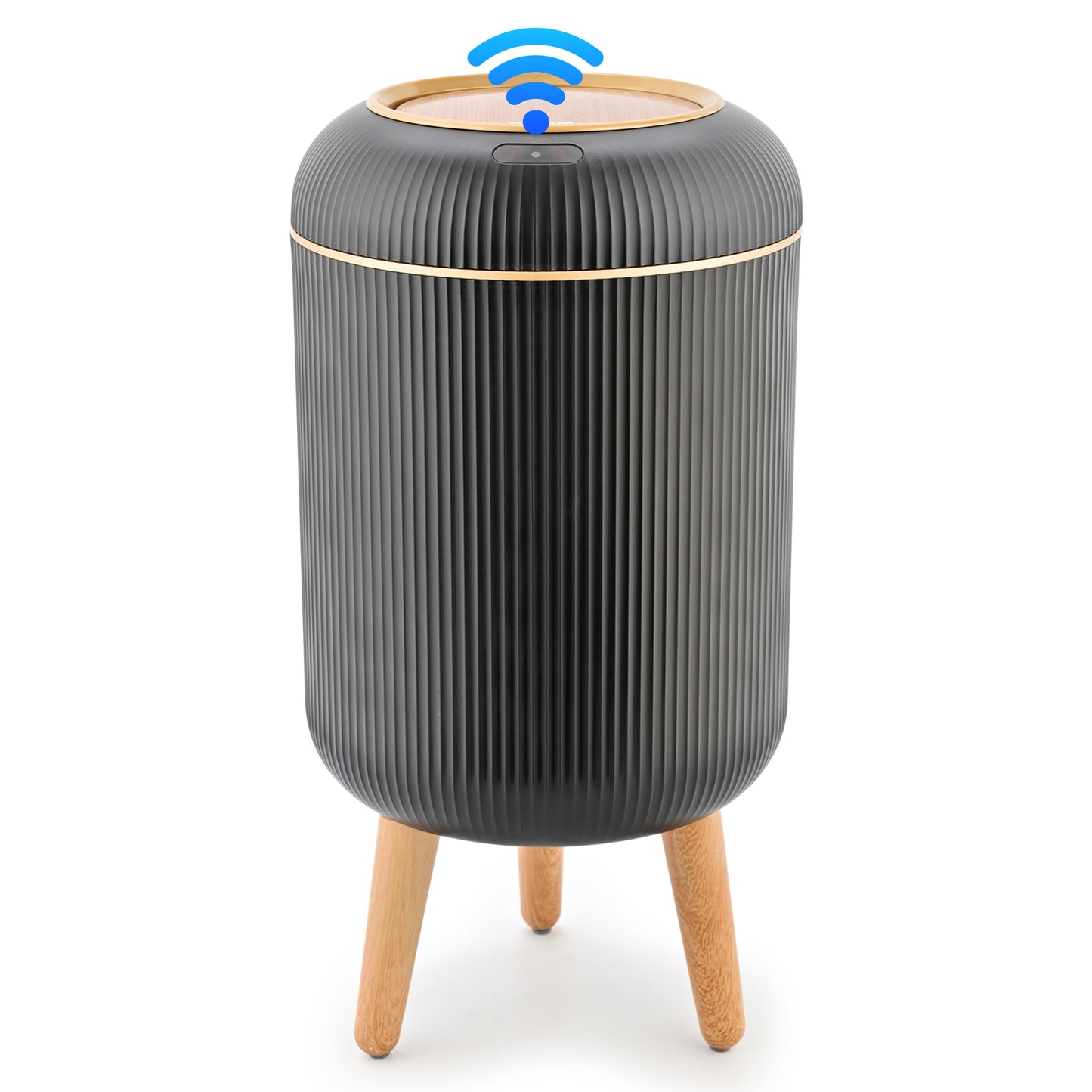 Touchless Motion Sensor Trash Can with Lid, Waterproof, Suitable for Kitchen, Bathroom, Bedroom, Office, and Outdoor (White & Black)