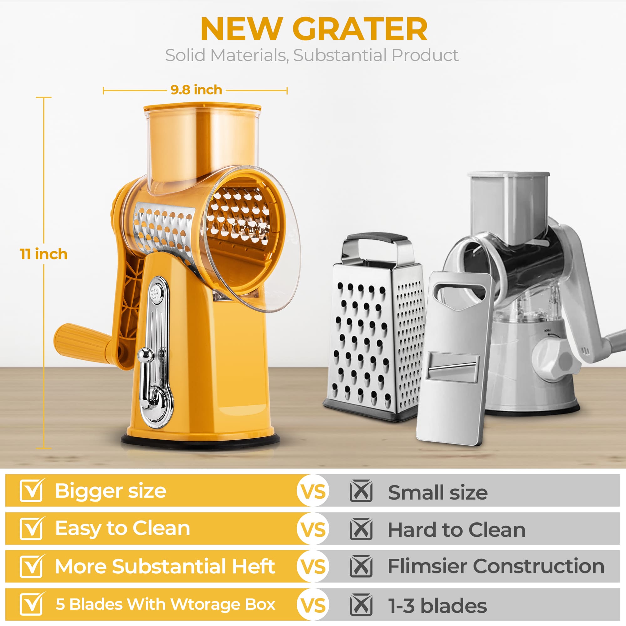 SUSTEAS Rotary Cheese Grater