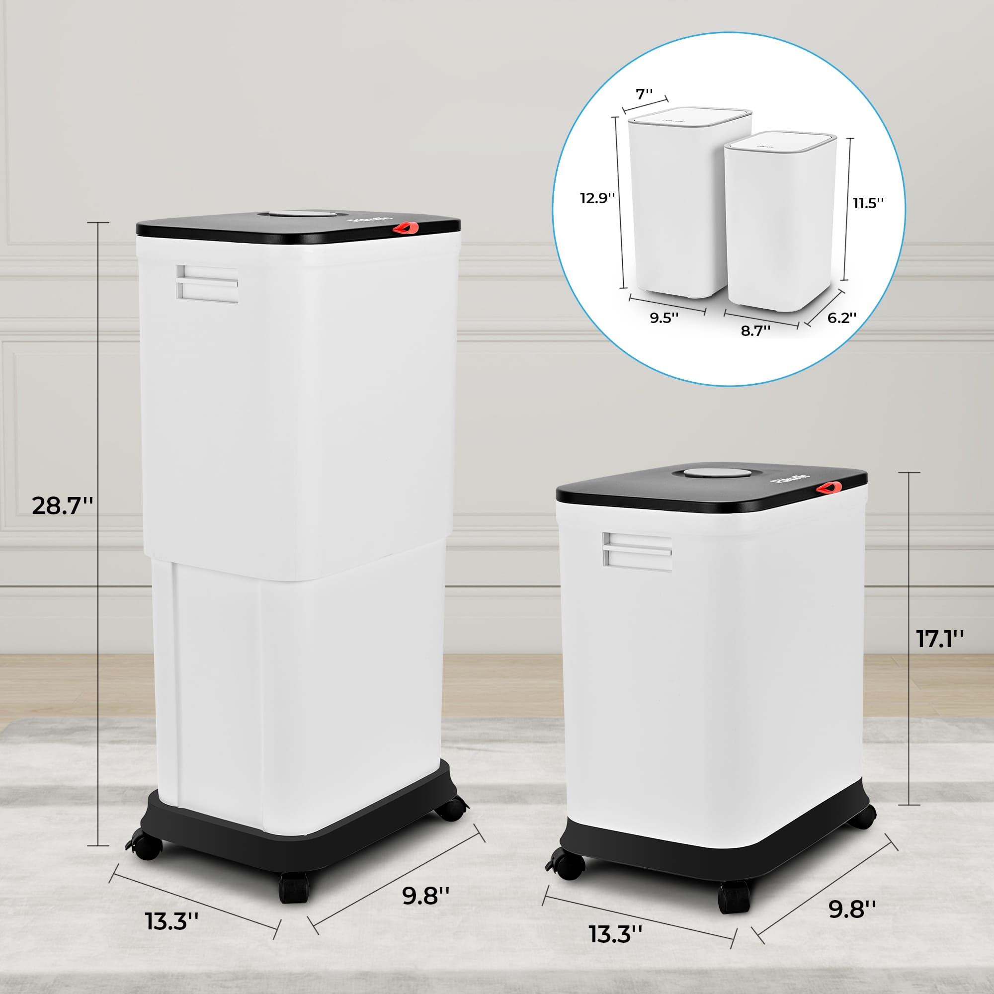 SUSTEAS Telescopic Kitchen Trash Can for Kitchen
