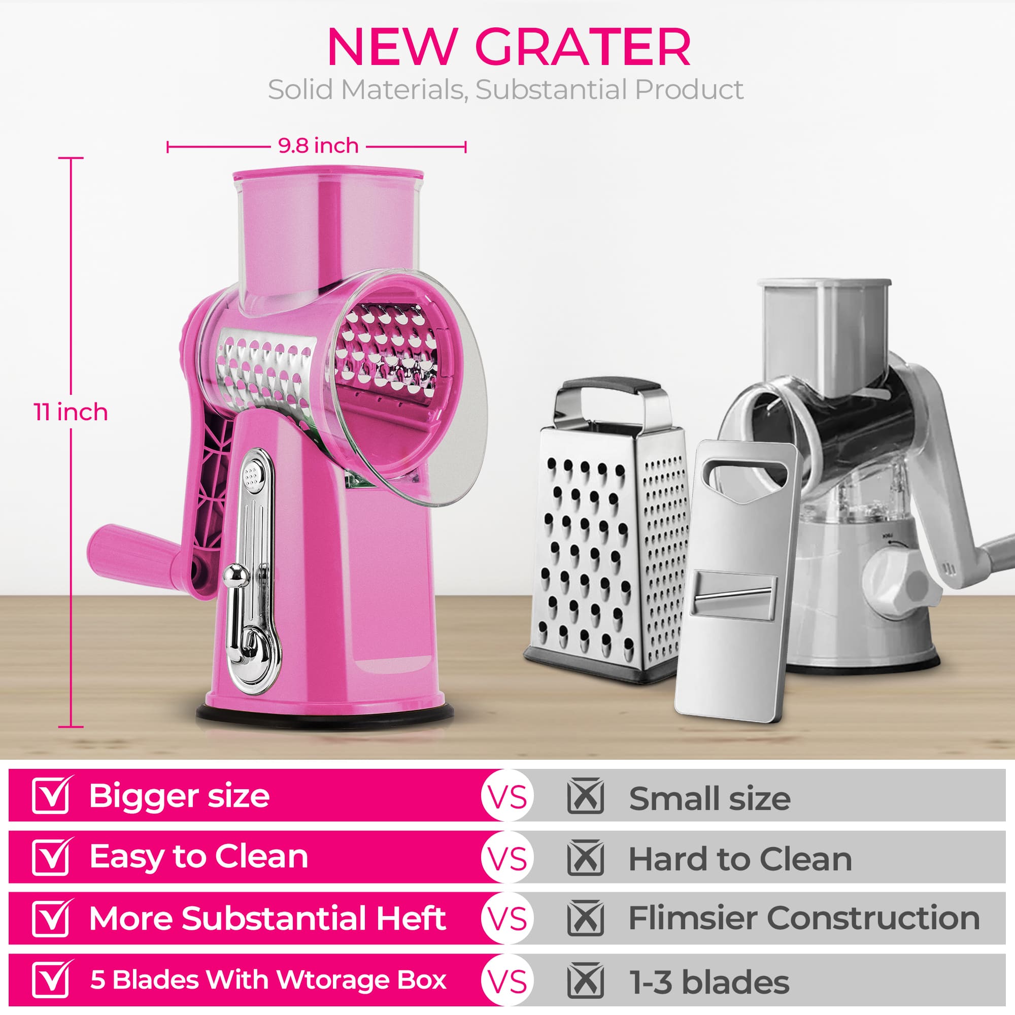 SUSTEAS Rotary Cheese Grater