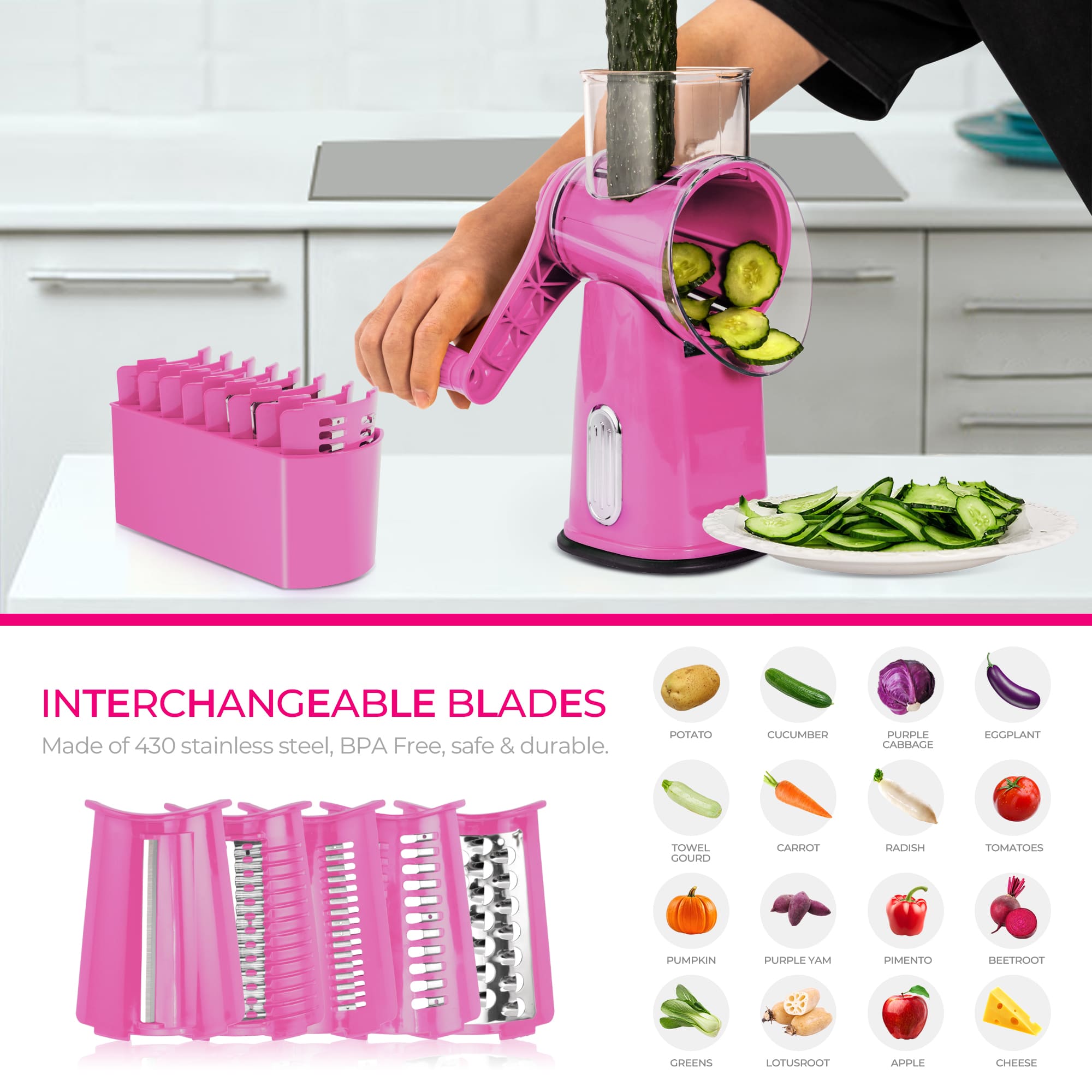 SUSTEAS Rotary Cheese Grater