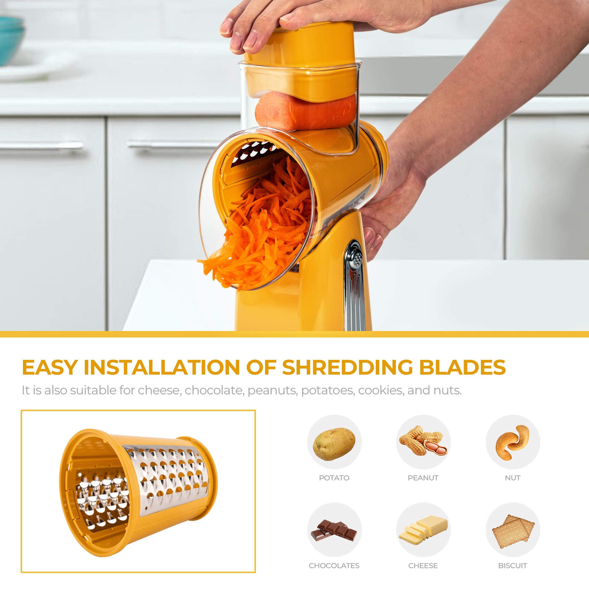 SUSTEAS Rotary Cheese Grater