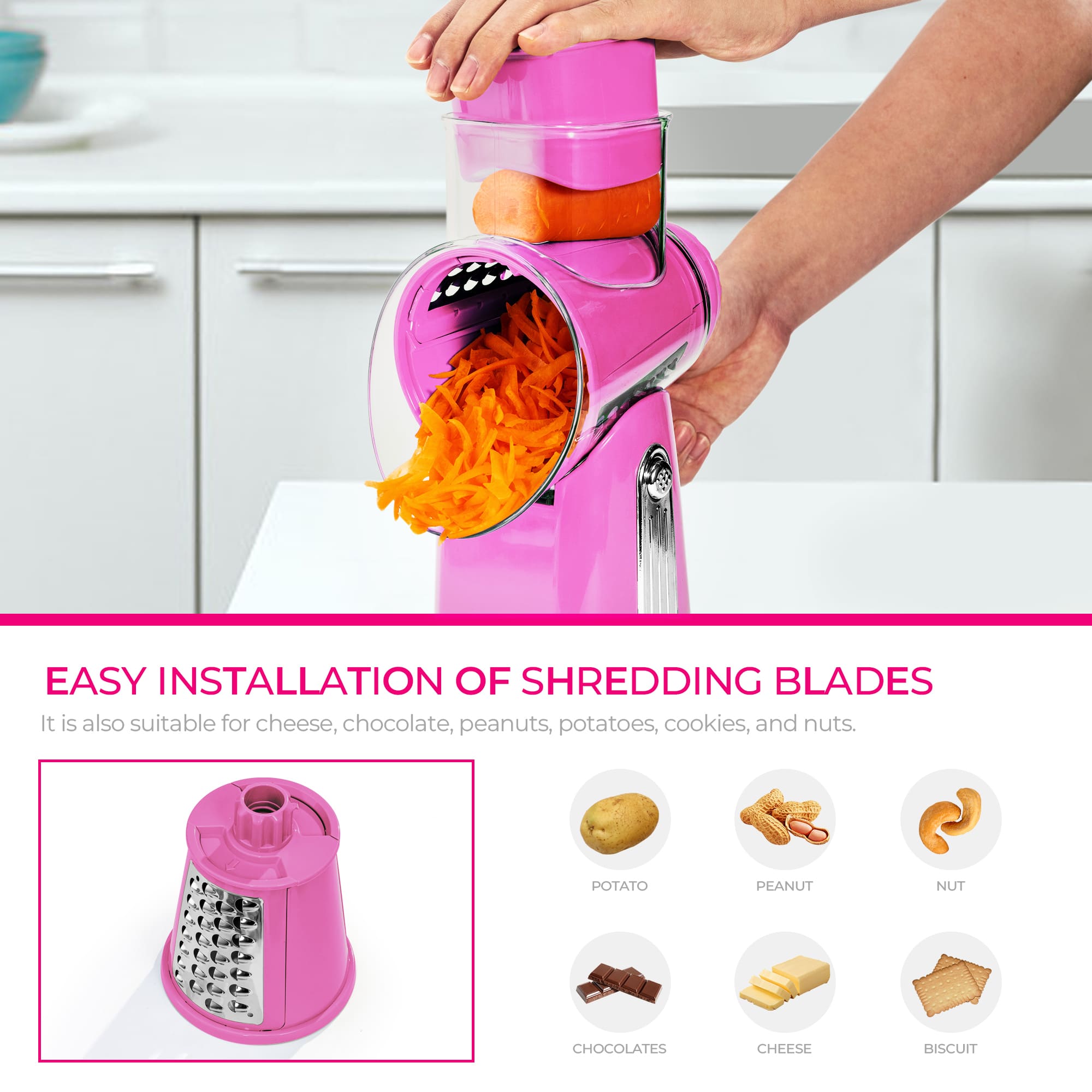 SUSTEAS Rotary Cheese Grater