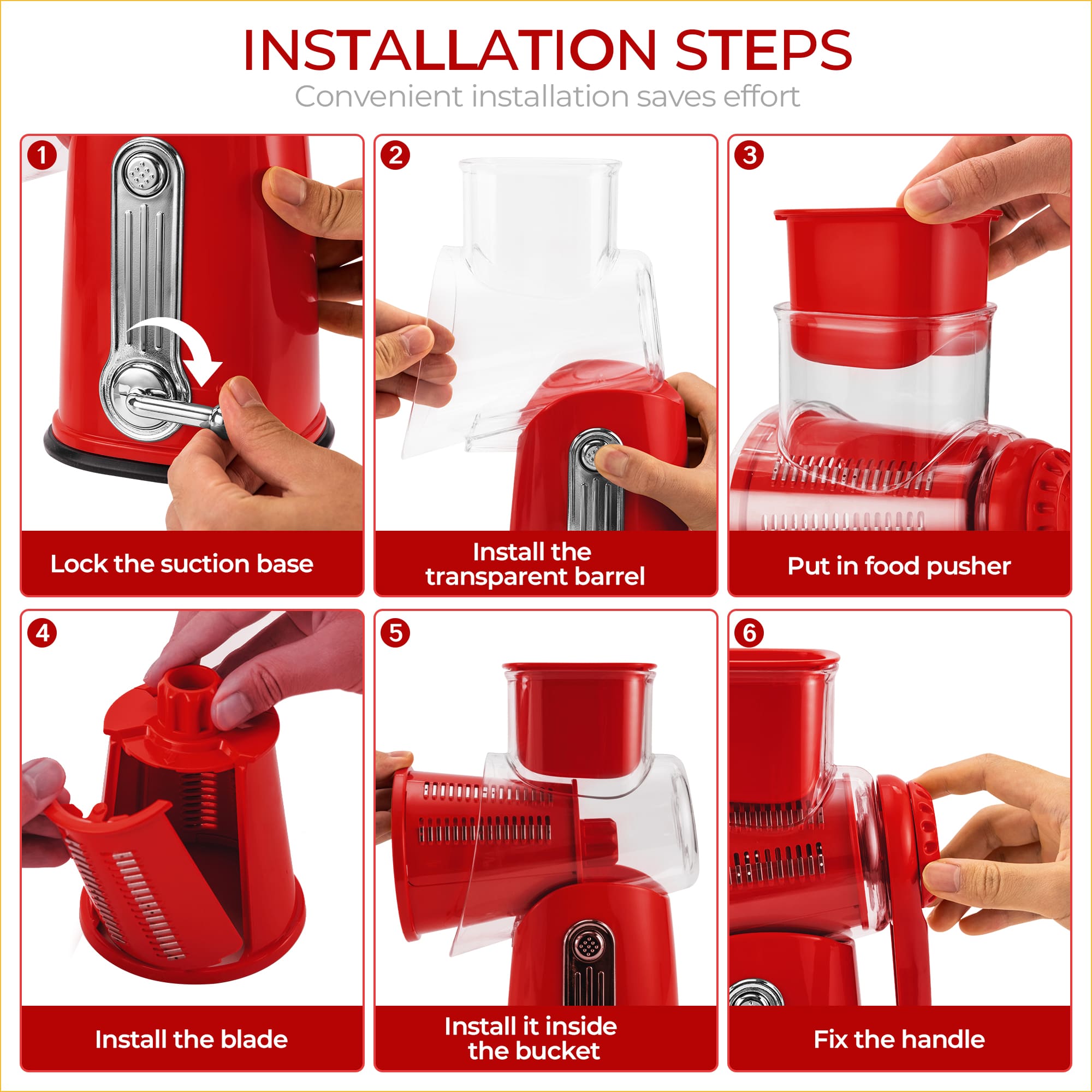 SUSTEAS Rotary Cheese Grater