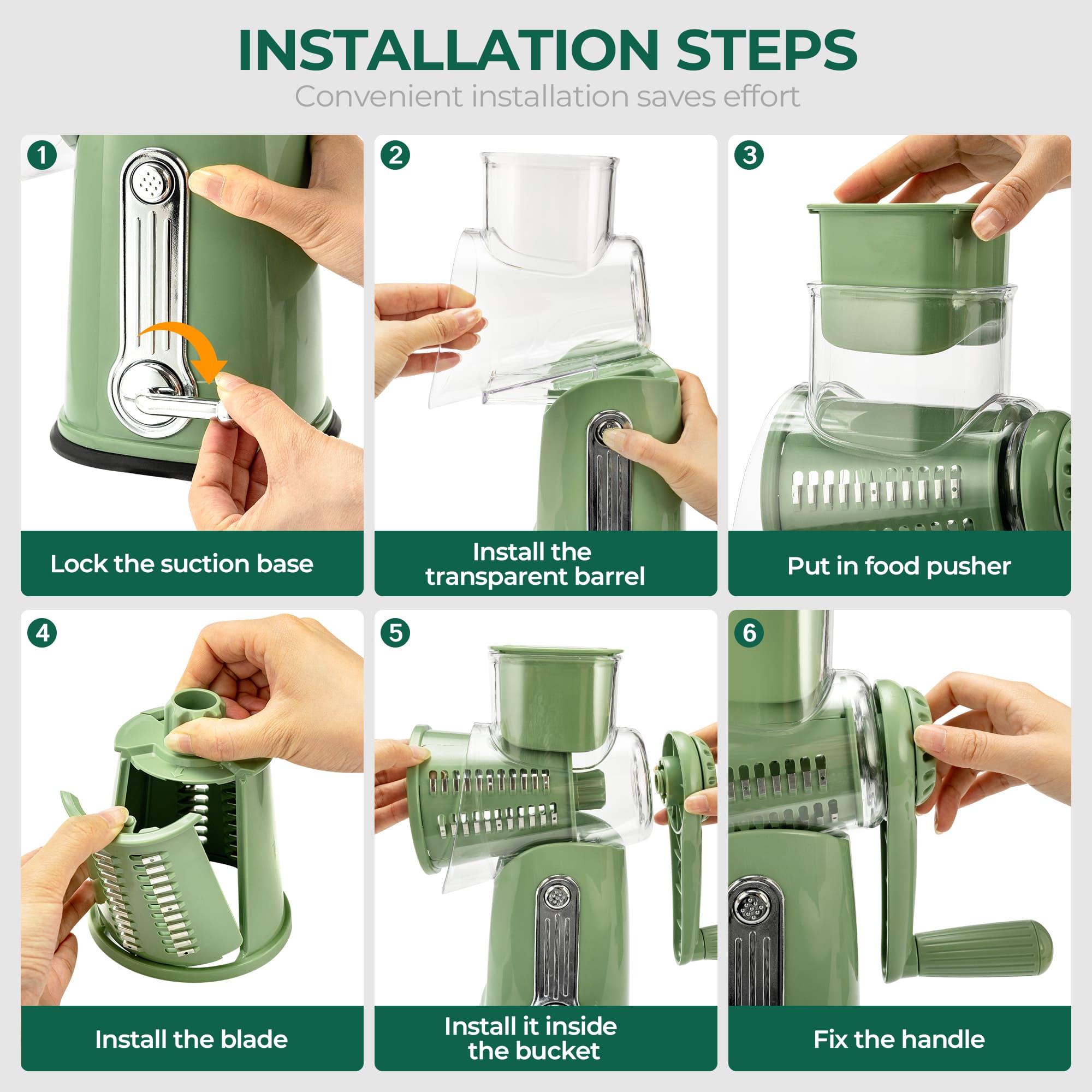 SUSTEAS Rotary Cheese Grater