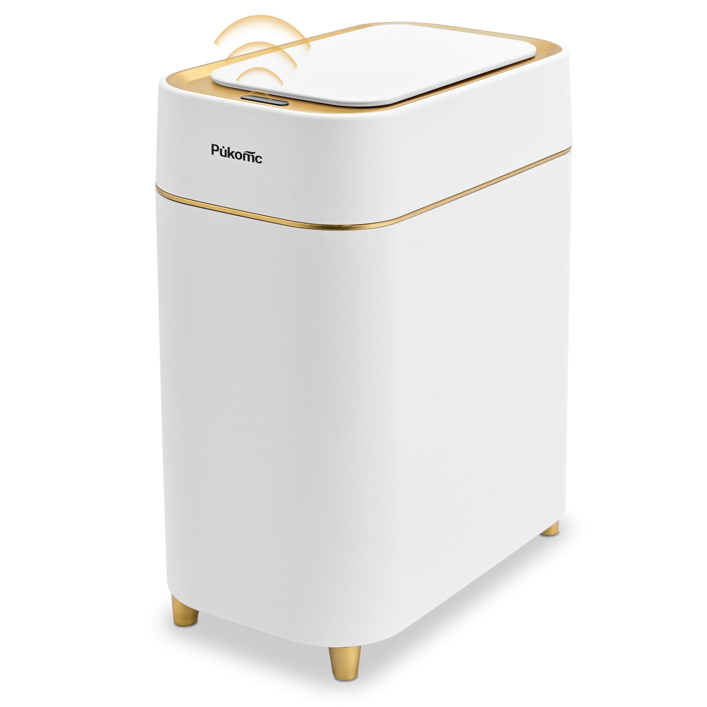 SUSTEAS Automatic Adsorption Sensor Trash Can, 2.3 Gallon / 9L, White Gold