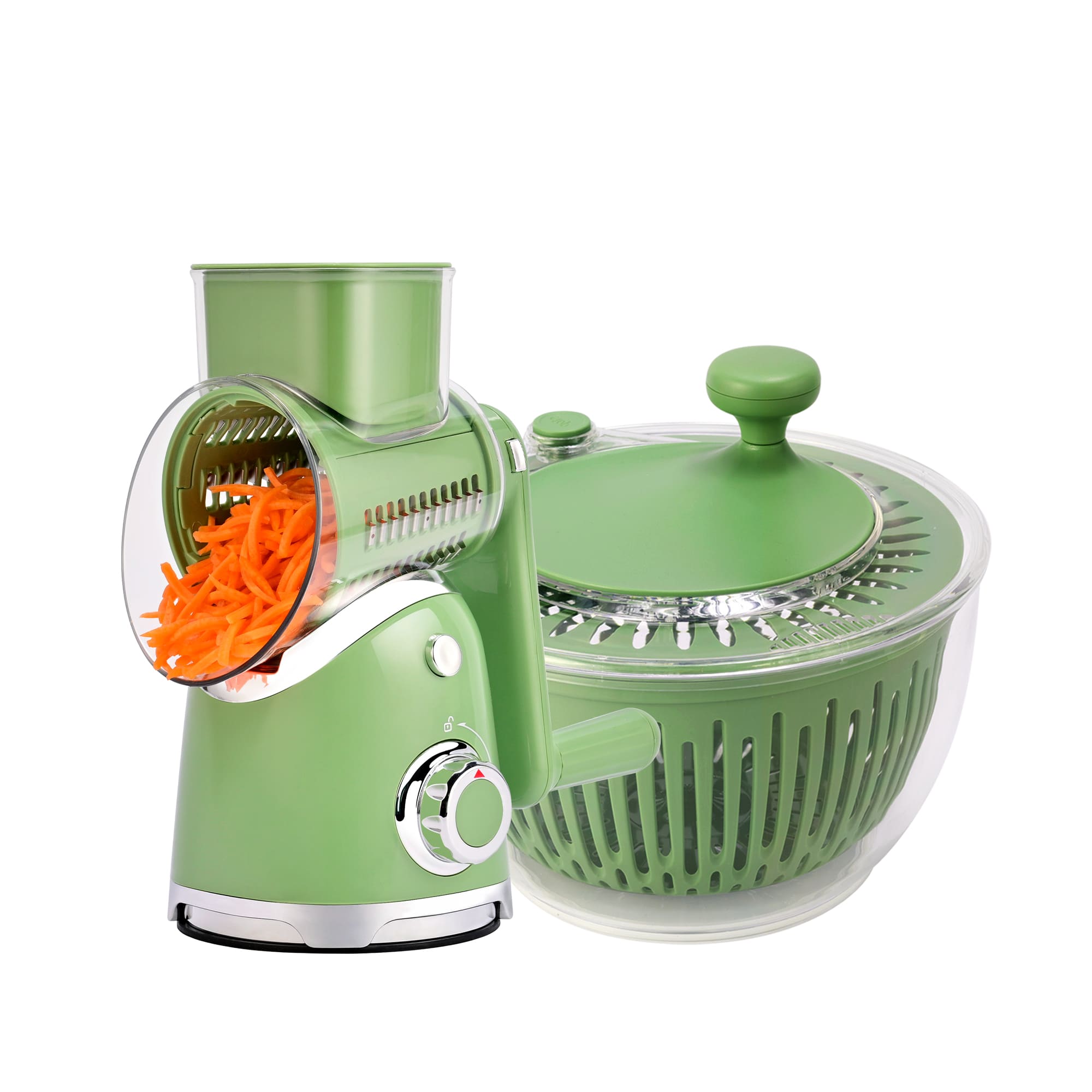 Kitchen Salad Series Essentials: Grater Machine and Salad Spinner for home
