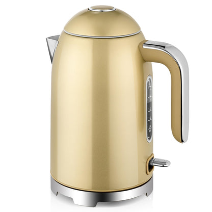 SUSTEAS 57OZ /1500W Fast Heating Stainless Steel Electric Hot Water Tea Kettle (Champagne)