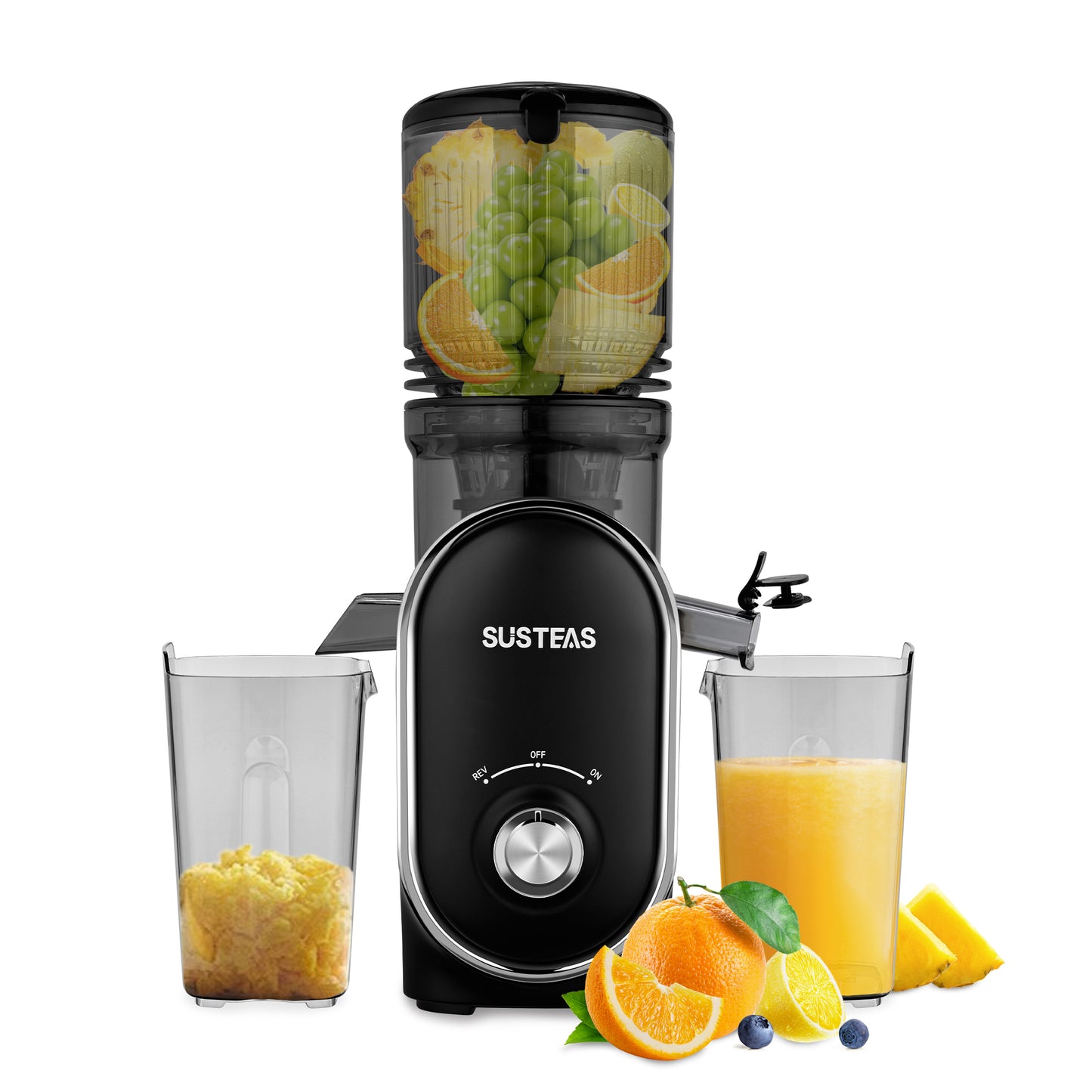 SUSTEAS Cold Press Juicer, Slow Masticating Juice Extractor, Easy to Clean(White)