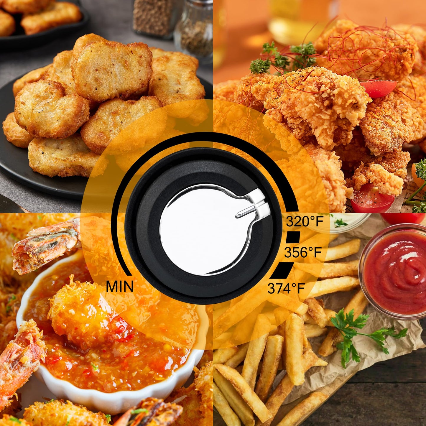 SUSTEAS Electric Deep Fryer with Adjustable Temperature Control