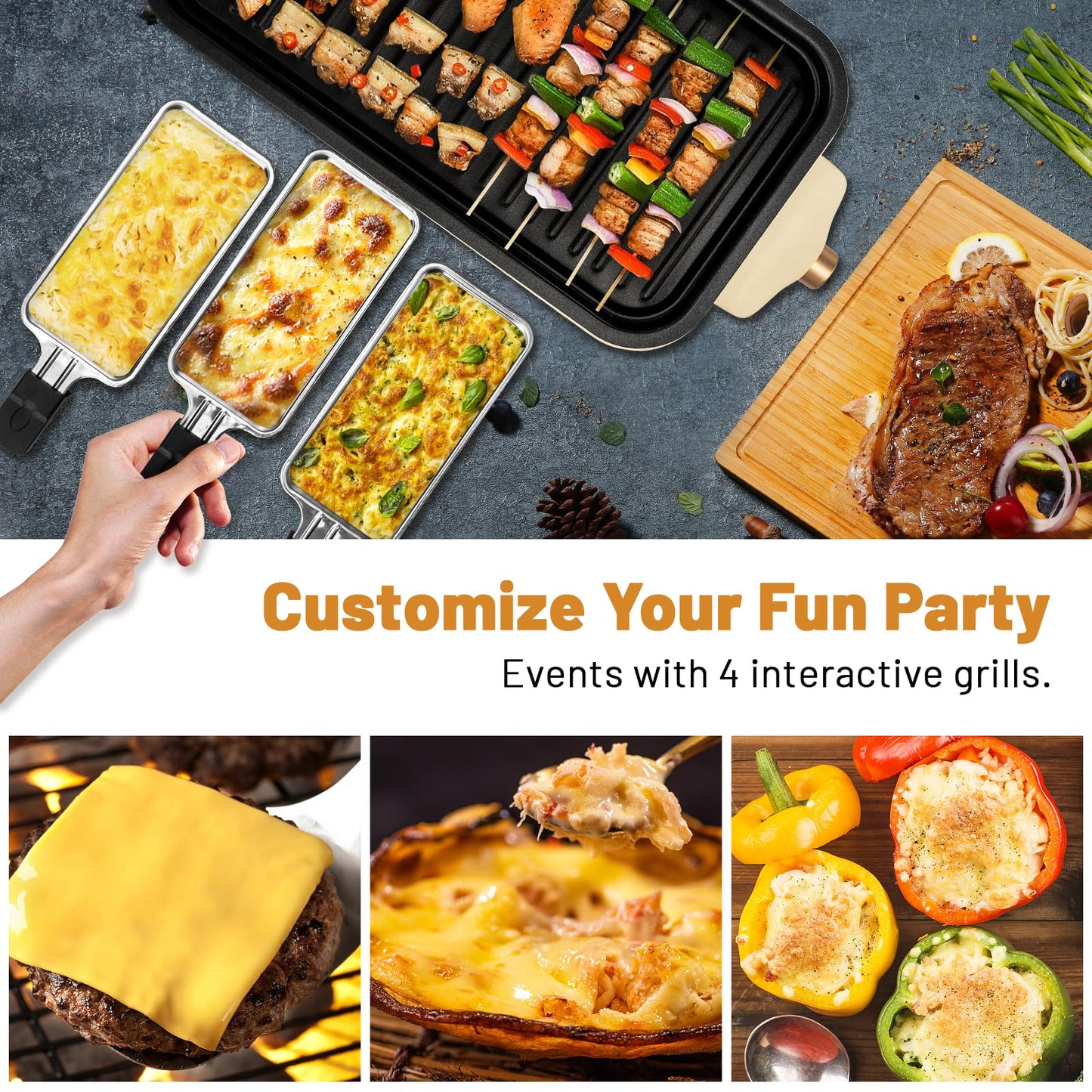 Smokeless Indoor Electric Grill with Removable Plate