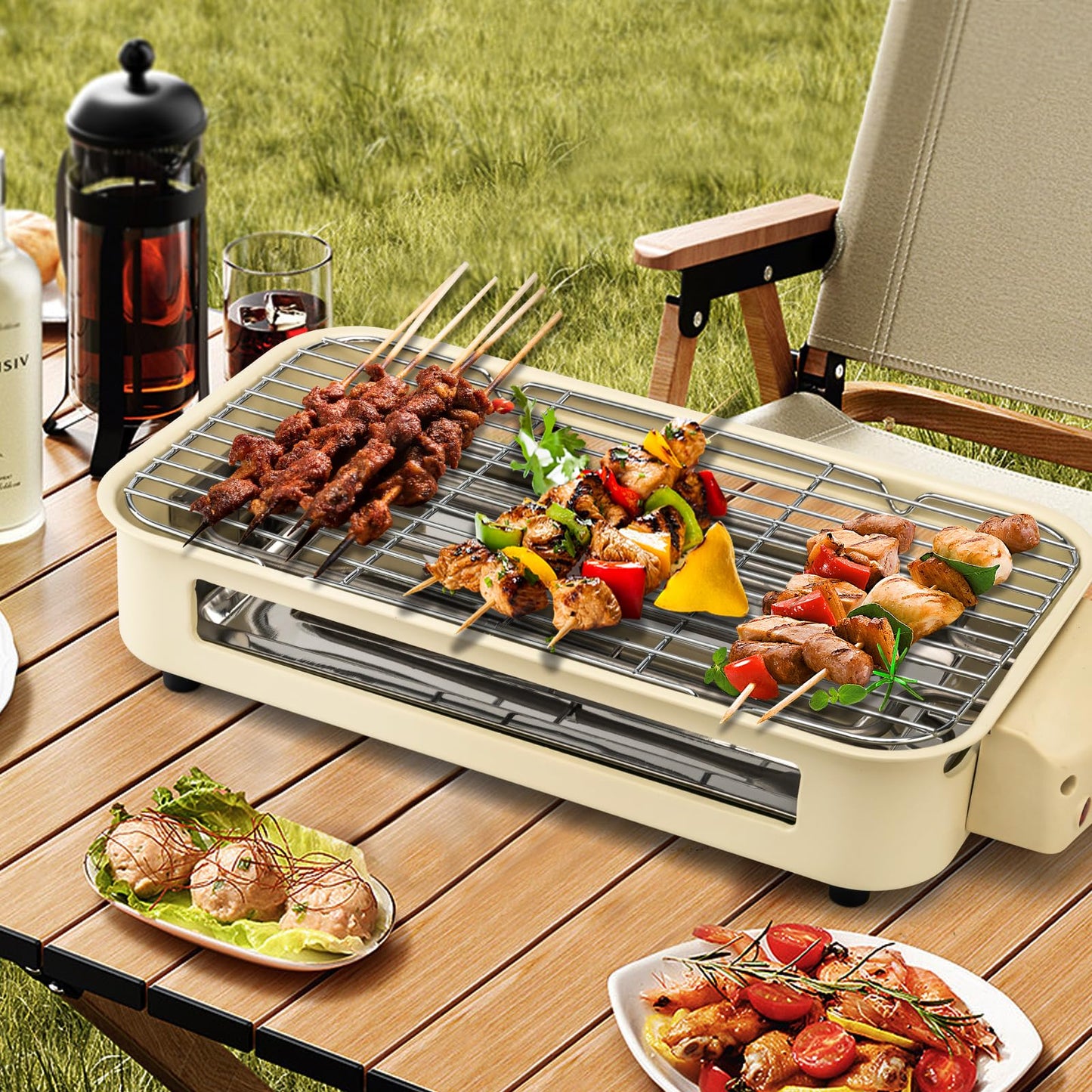 Smokeless Indoor Electric Grill with Removable Plate