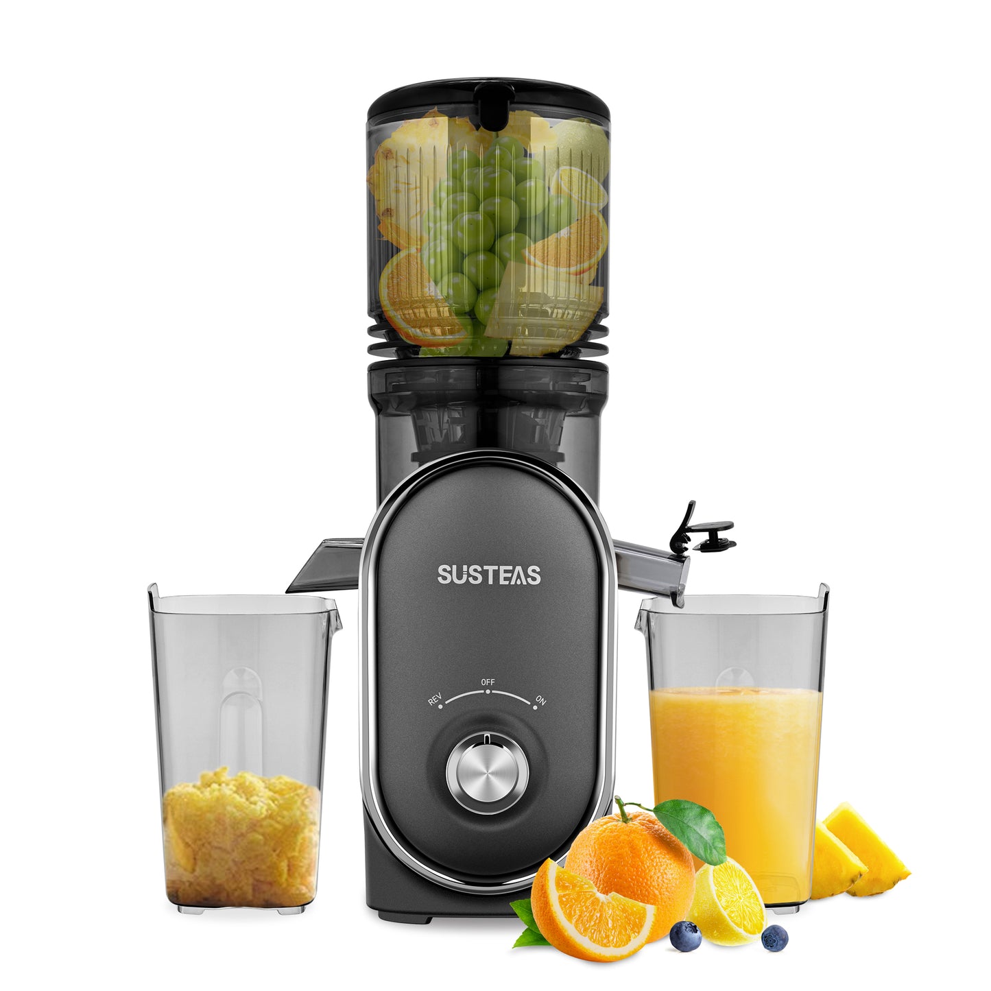 SUSTEAS Cold Press Juicer, Slow Masticating Juice Extractor, Easy to Clean(White)