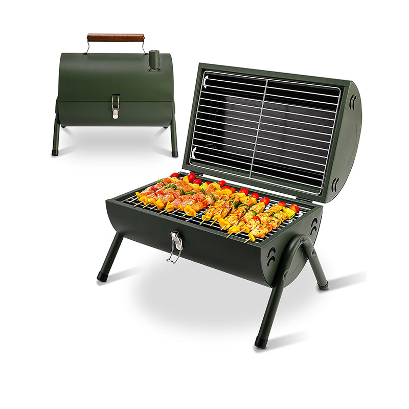 Pukomc Portable Charcoal Grill with Locking Lid, 18 Inch Cooking Surface for Steaks, Patties, and Vegetables