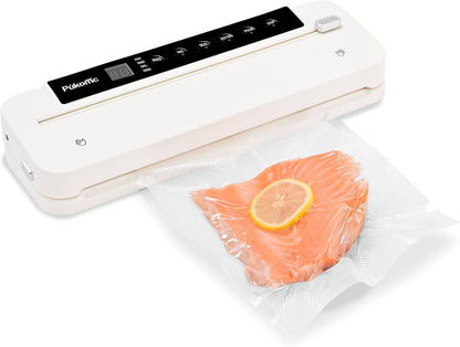 Vacuum Sealer with Built-in Cutter, Automatic Sealing, Wet and Dry Food Modes, LED Countdown Display, Removable for Cleaning