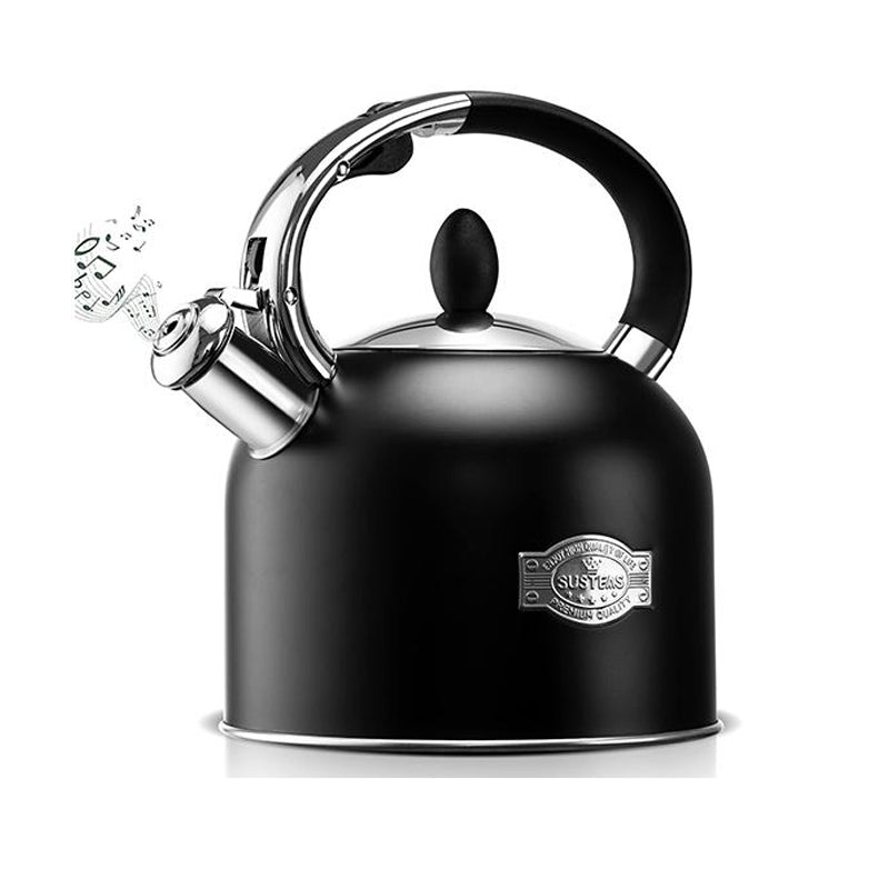 SUMETAS 3.17QT Whistling Kettle with Ergonomic Handle - Premium Stainless Steel Tea Kettle for Stovetop with Composite Base Drinkware Kettle Jugs