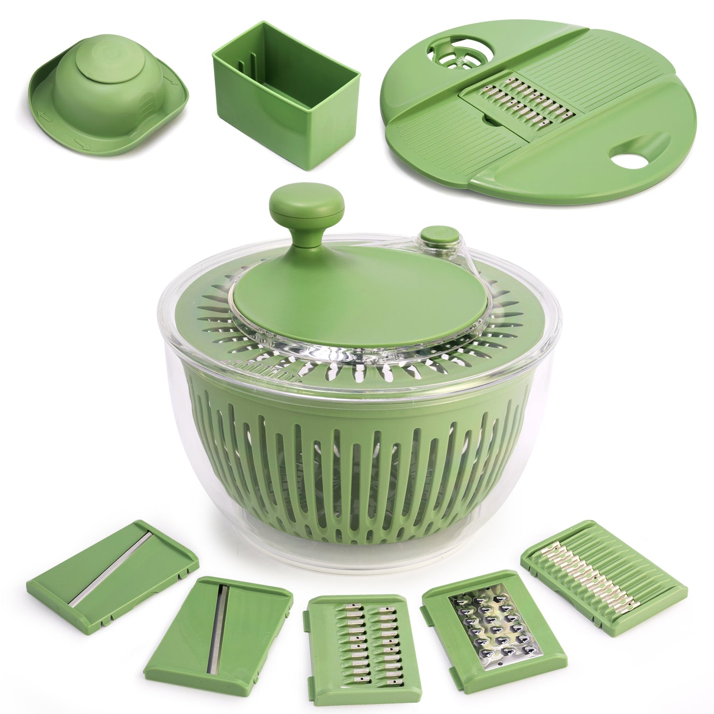 SUSTEAS Rotary Cheese Grater and SUSTEAS Salad Spinner Large Kitchen Utensils