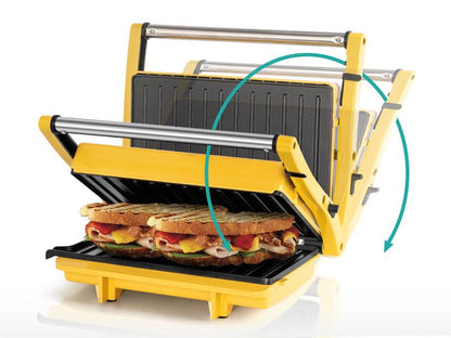 Sandwich Maker with Non-Stick Cooking Plate, Electric Indoor Grill that Opens 180 Degrees, Floating Hinge Panini Press Grill, Compact Design for Easy Storage