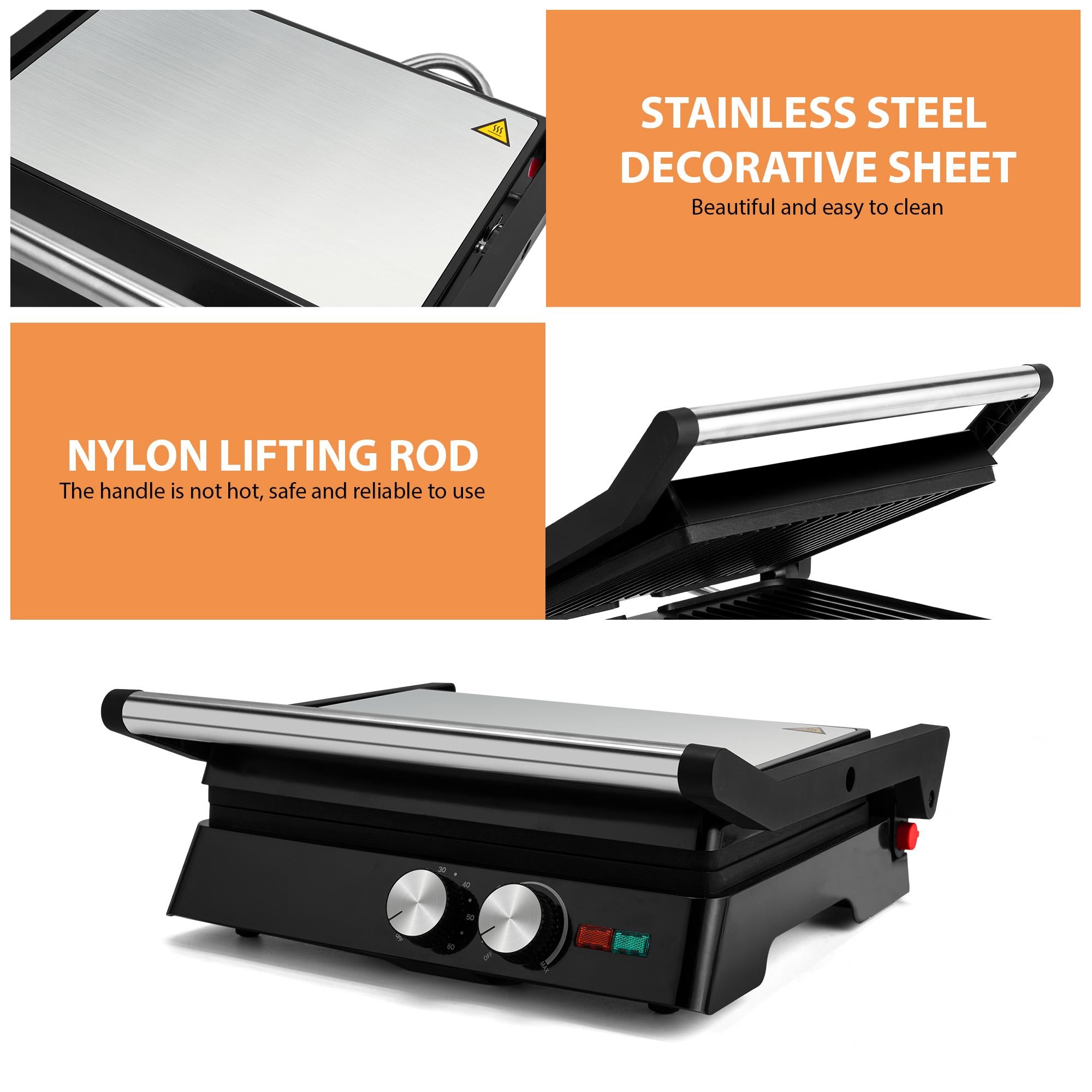 SUSTEAS Temperature Control Electric Grill for Perfect Grilling