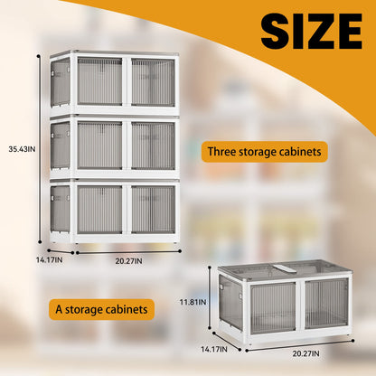 SUSTEAS 3 Pack Storage Bins Collapsible, 12 Gal Clear Plastic Closet Organizers, Storage boxes with Lids, Large Size Stackable Cube Storage Containers With Wheels for Clothes Bedroom Blankets Toys