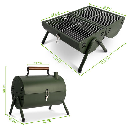 Pukomc Portable Charcoal Grill with Locking Lid, 18 Inch Cooking Surface for Steaks, Patties, and Vegetables