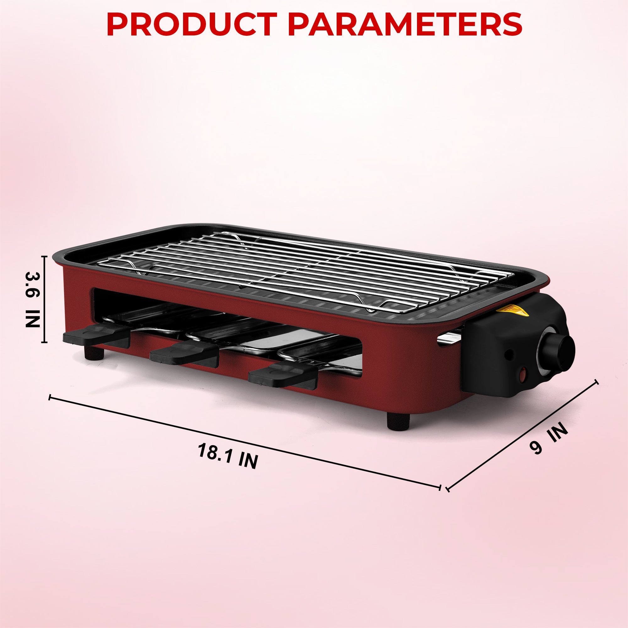 Indoor Electric Grill Smokeless Non-Stick Griddle with Raclette Pans DKS-320/ 321