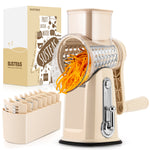 SUSTEAS Rotary Cheese Grater & Vegetable Slicer for home use