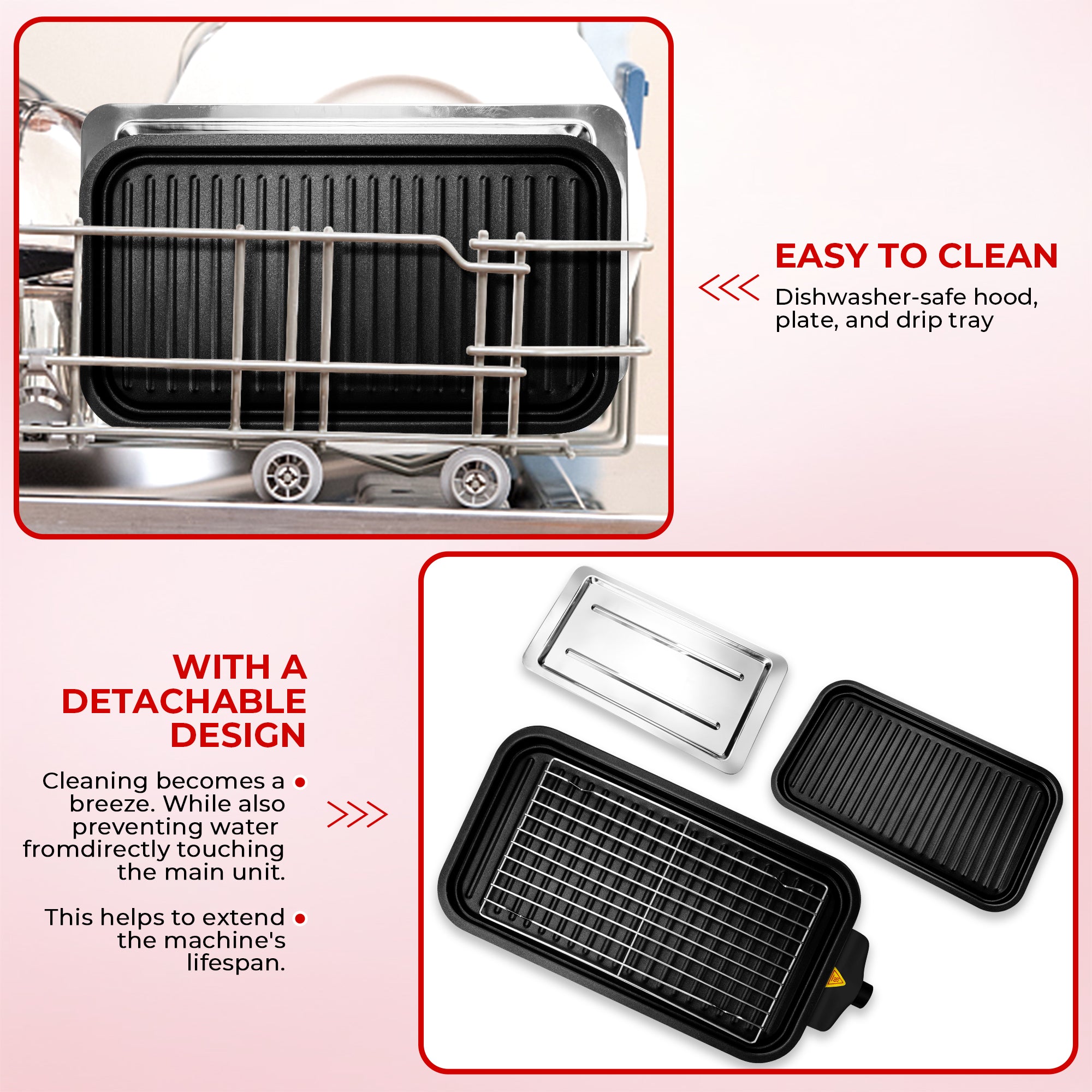 Indoor Electric Grill Smokeless Non-Stick Griddle with Raclette Pans DKS-320/ 321