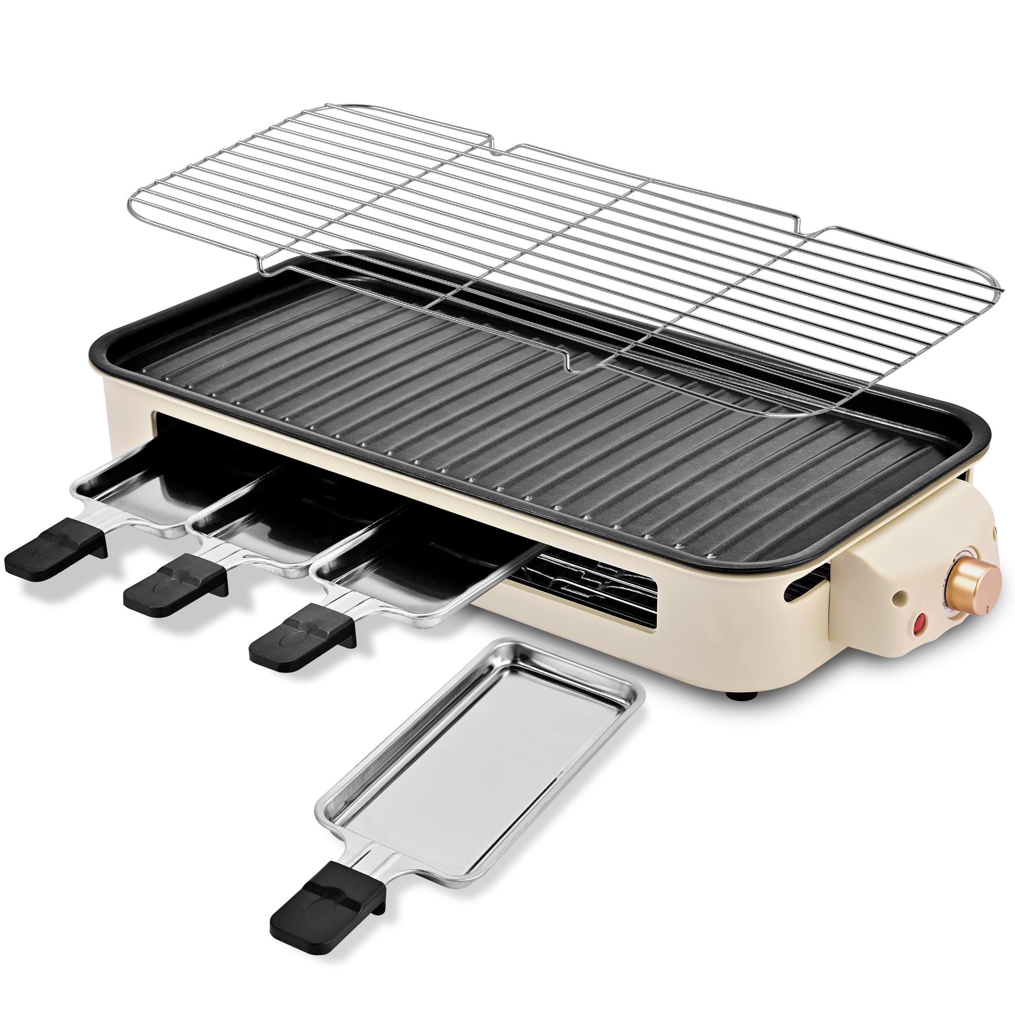 SUSTEAS Smokeless Indoor Electric Grill with Removable Extra-Large Plate