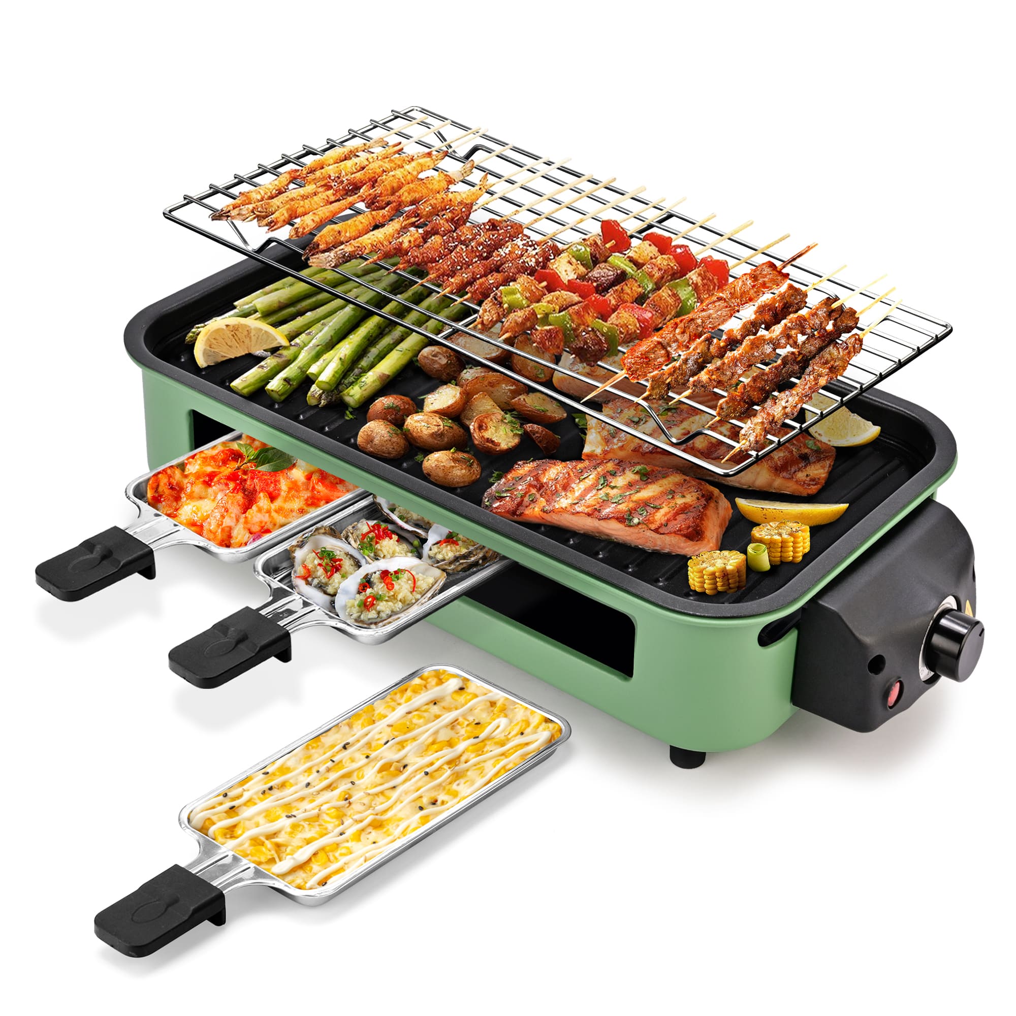 Electric Grill Non Stick Smokeless Indoor Griddle | Pukomc – SUSTEAS