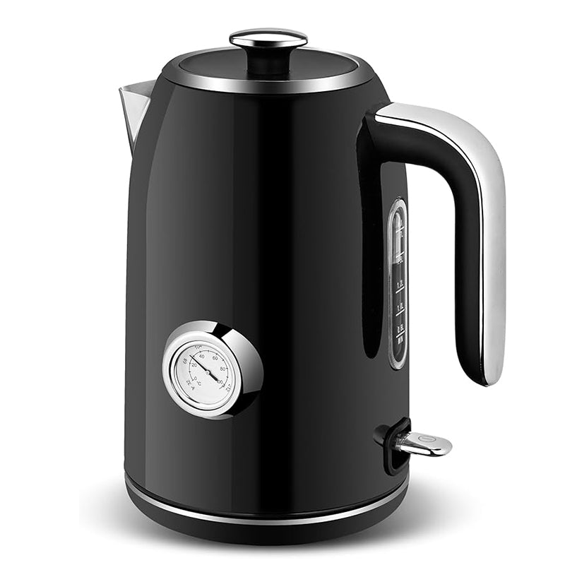 SUSTEAS Electric Kettle - 57oz Hot Tea Kettle Water Boiler with Thermometer, 1500W Fast Heating Stainless Steel Tea Pot, Cordless with LED Indicator, Auto Shut-Off & Boil Dry Protection