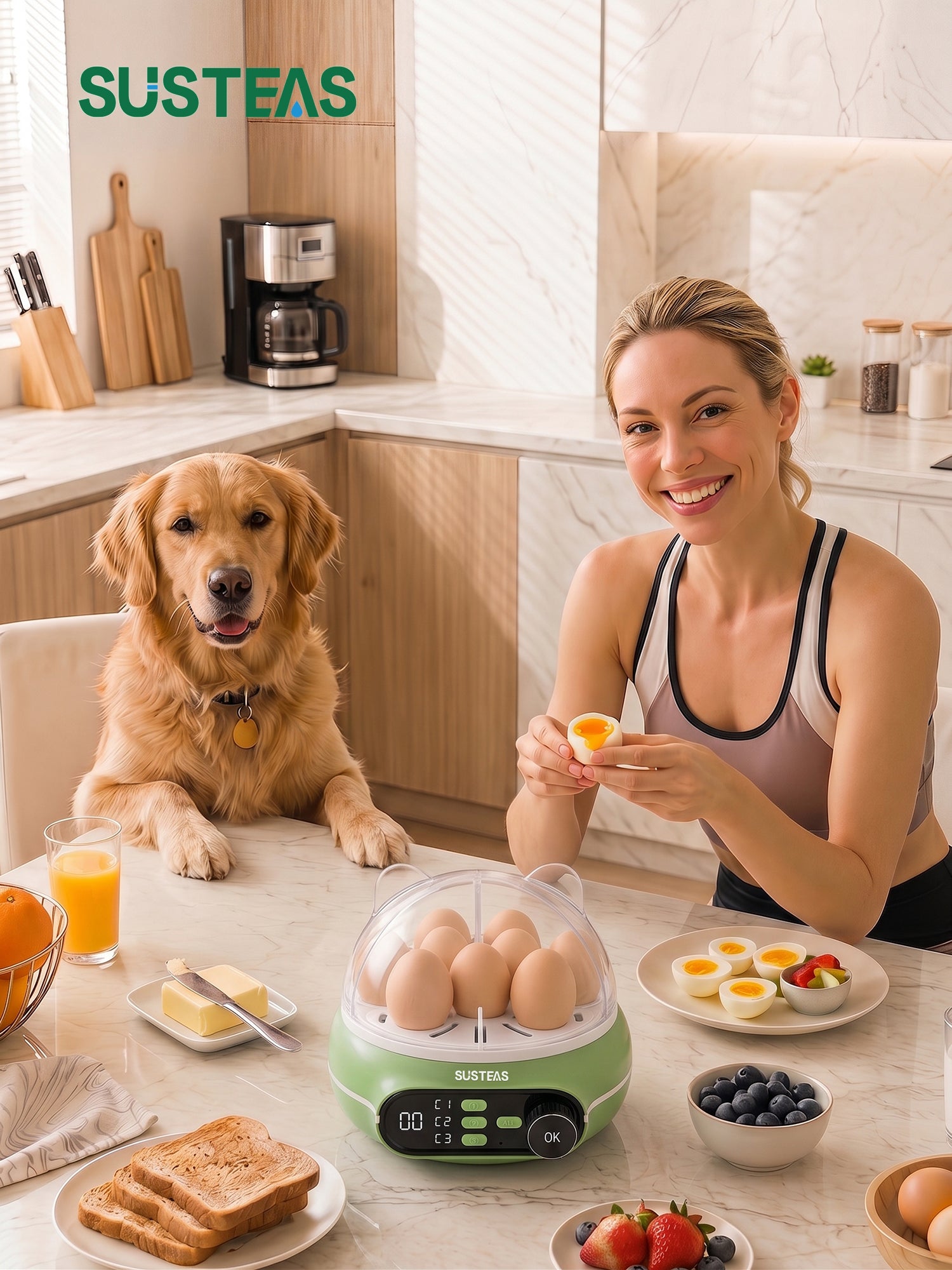 Rapid Egg Cooker 9 Eggs Capacity, Soft, Medium, Hard Boiled Egg Cooker ZD7000