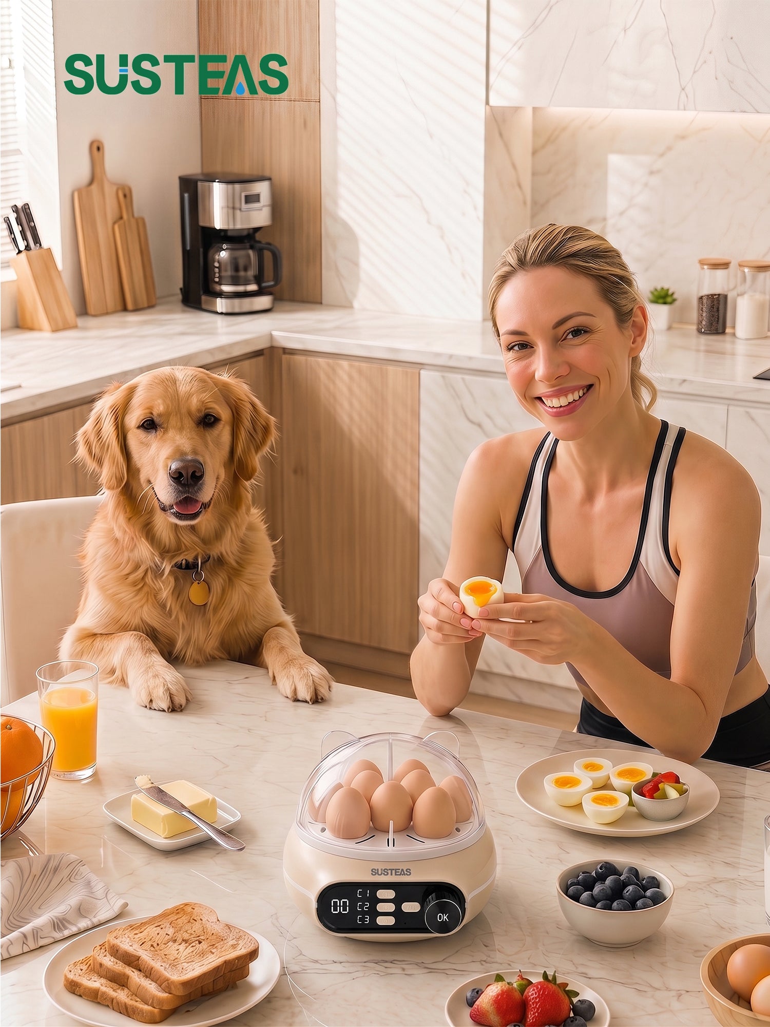 Rapid Egg Cooker 9 Eggs Capacity, Soft, Medium, Hard Boiled Egg Cooker ZD7000