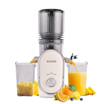 SUSTEAS Cold Press Juicer, Large Inlet, Slow Masticator, High Yield Juice Extractor - Easy to Clean