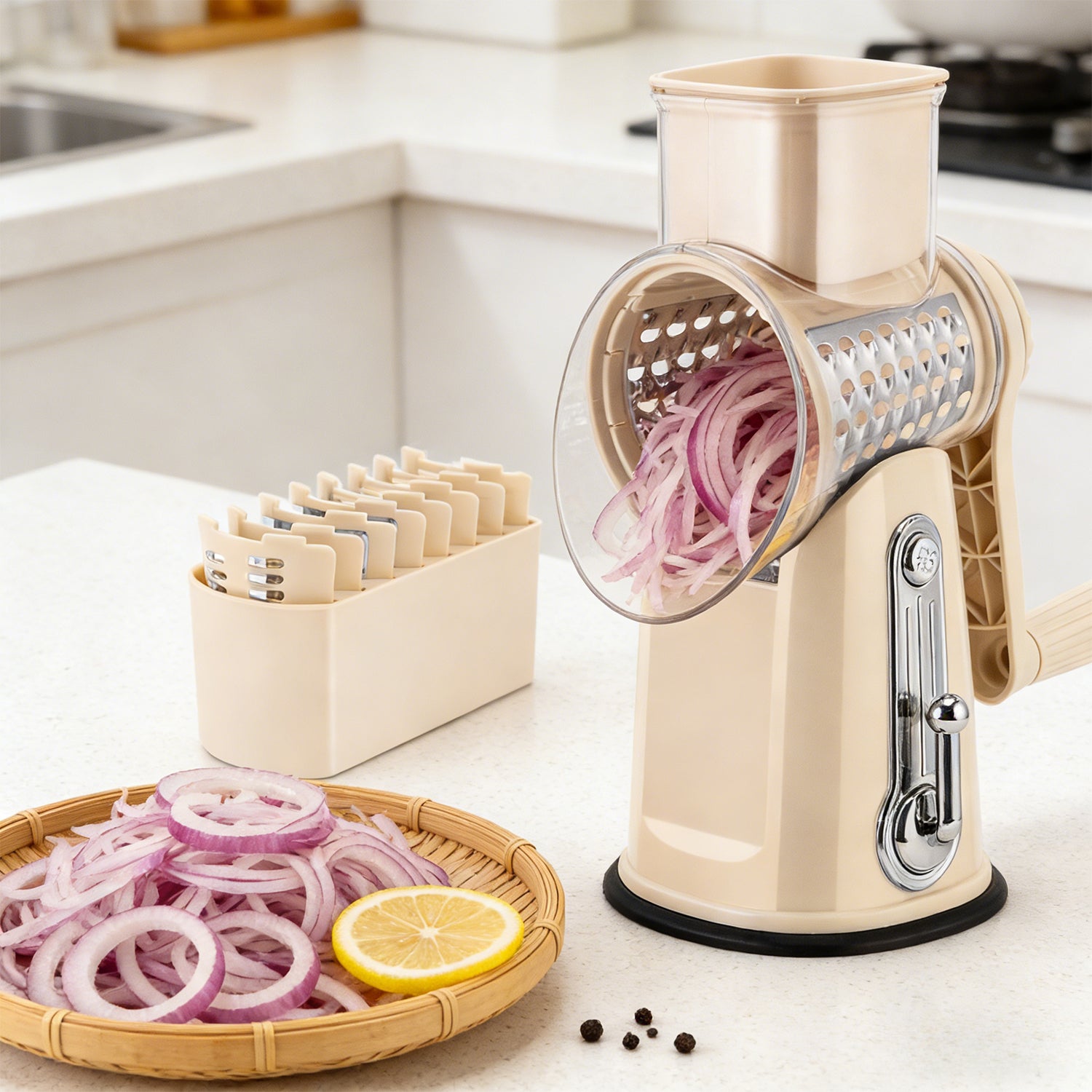 Rotary Cheese Grater & Vegetable Slicer for home use