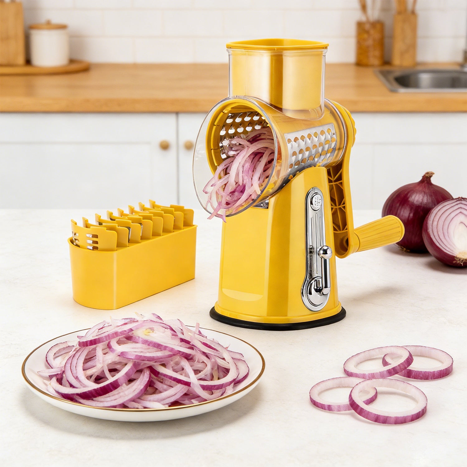 Rotary Cheese Grater & Vegetable Slicer for home use