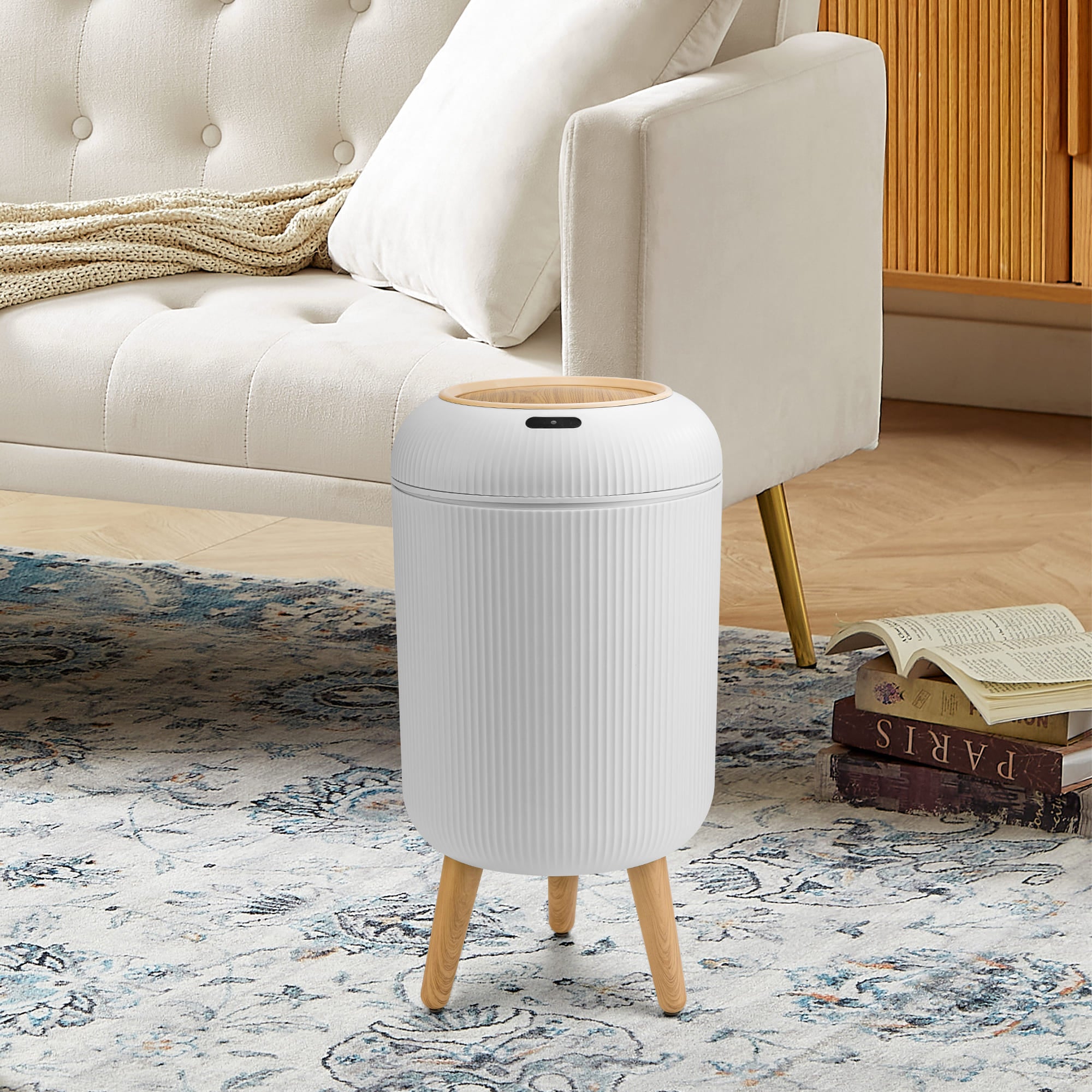 SUSTEAS Smart Sensor Trash Can for Small Kitchen and Bathroom, 10 Liters Capacity