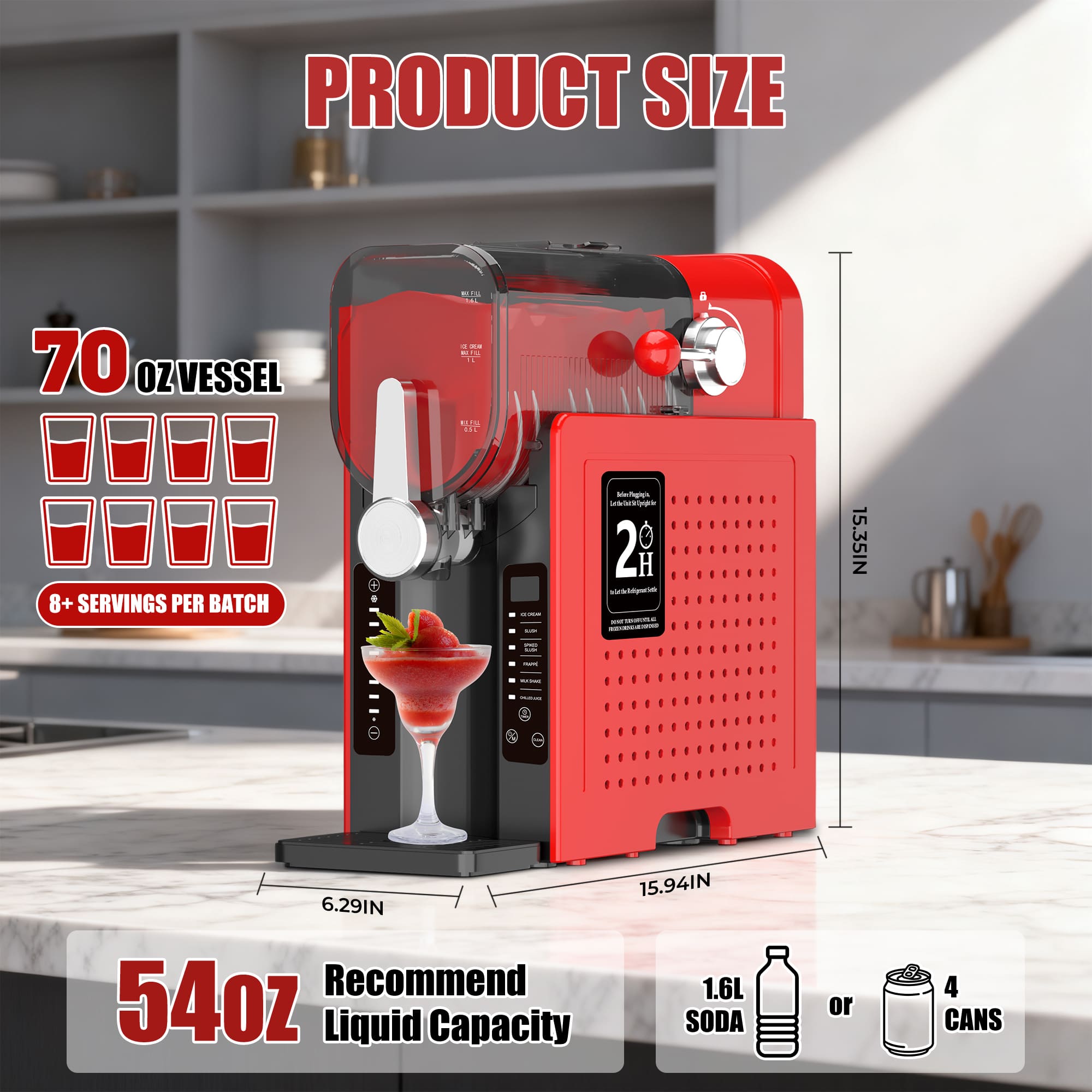 SUSTEAS Slushie Machine, Perfect for Frozen Drinks & Snow Melting, Ideal for Home
