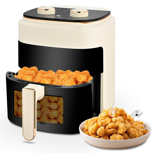 Pukomc Air Fryer,4QT Air Fryers,with Viewing Window,8 Custom Presets Air Fryer Oven with Adjustable Temperature and Time,Non-stick and Dishwasher-Safe Basket