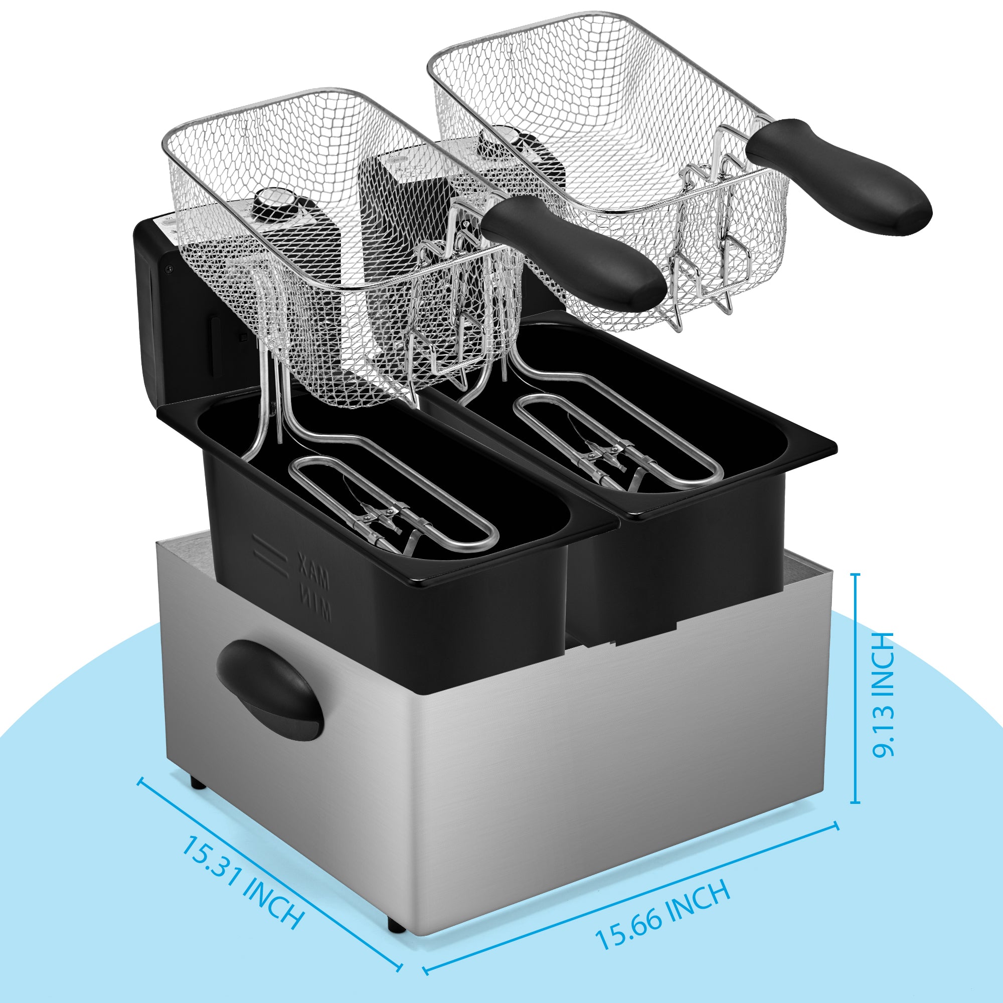 SUSTEAS 2-Basket Electric Deep Fryer