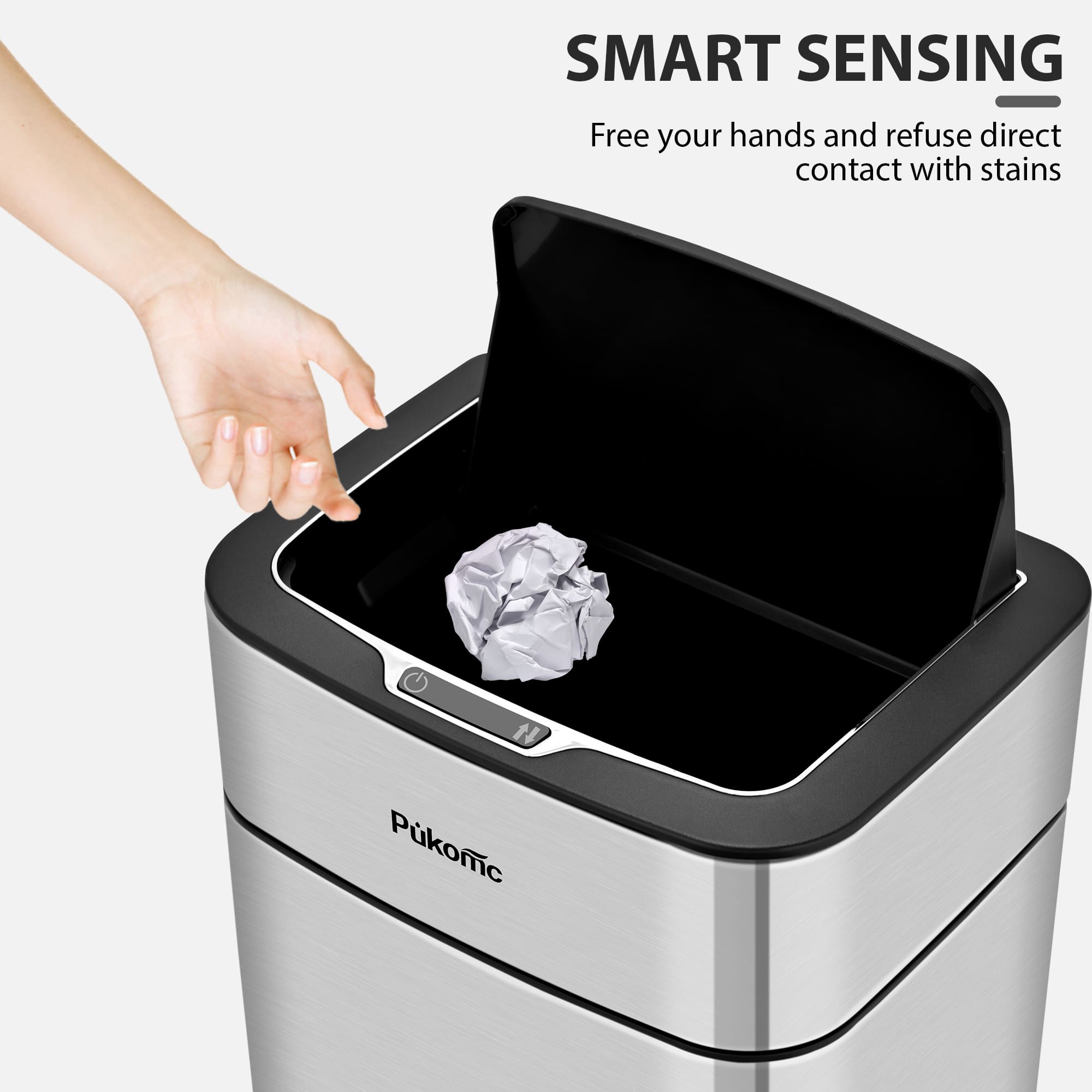 SUSTEAS Stainless Steel Trash Can, Capacity 10L