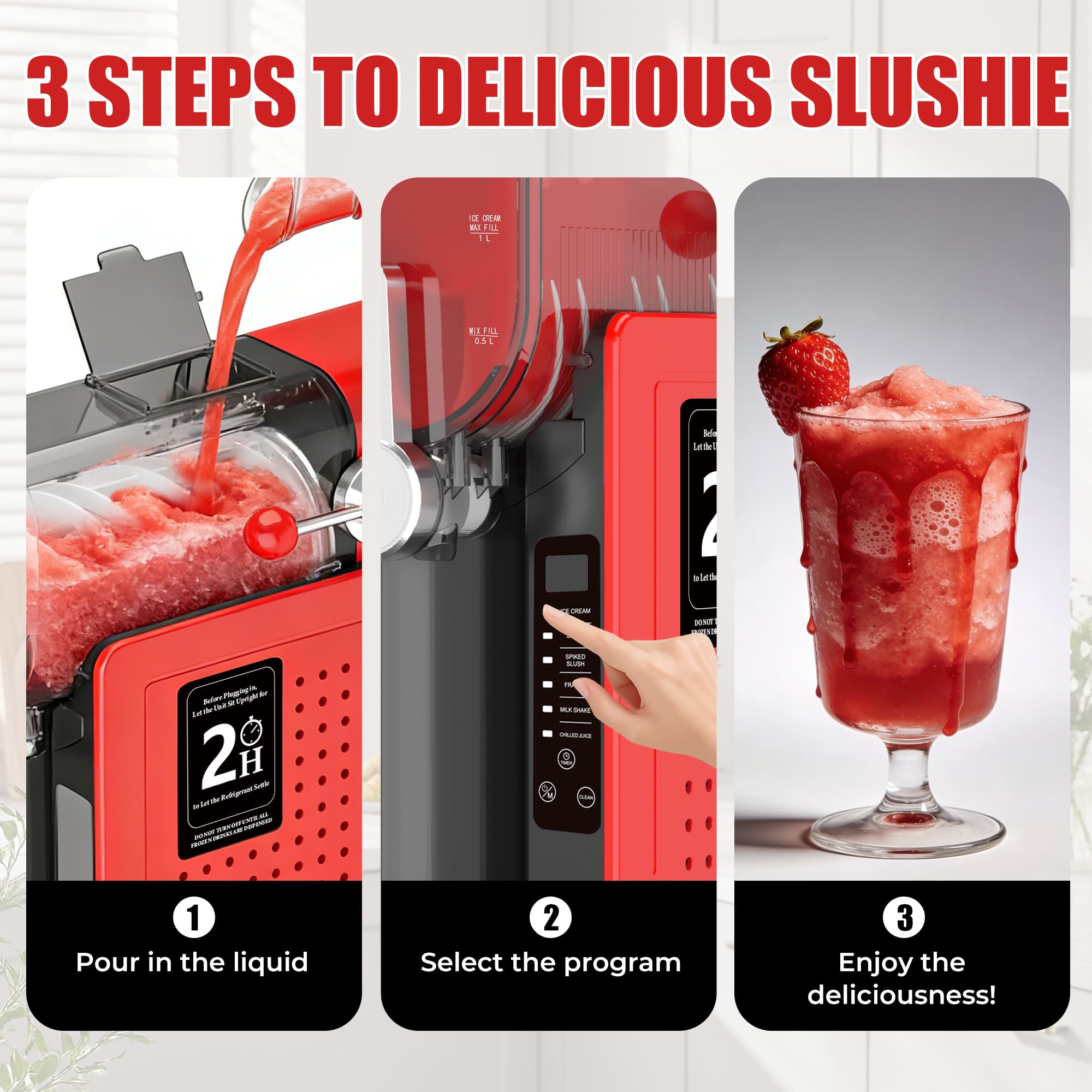 SUSTEAS Slushie Machine, Perfect for Frozen Drinks & Snow Melting