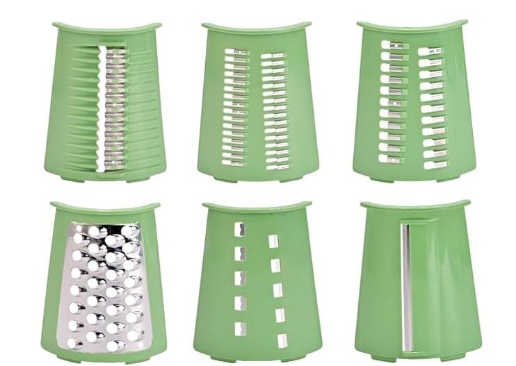 SUSTEAS New Rotary Food Cheese Grater Accessories 6 Blades and 1 Blade Storage Box