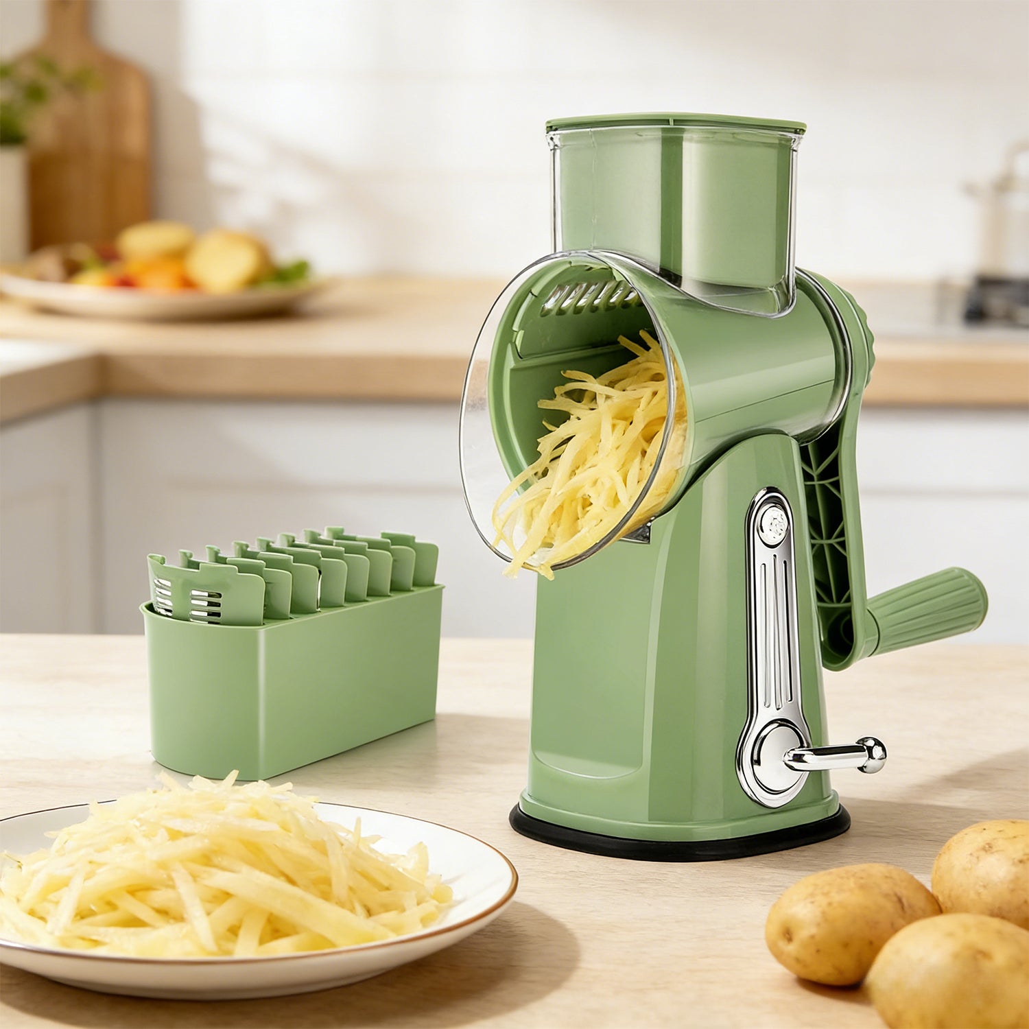 Rotary Cheese Grater & Vegetable Slicer for home use