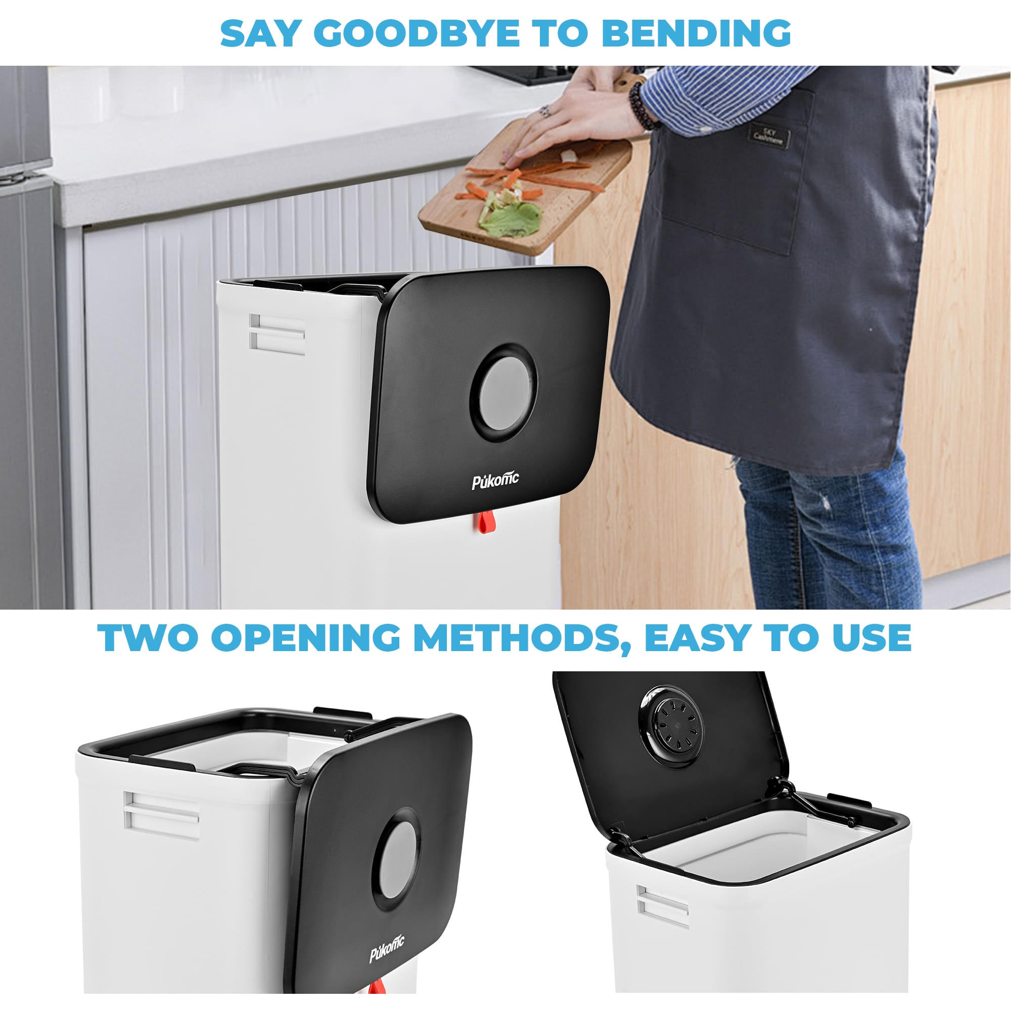 SUSTEAS Telescopic Kitchen Trash Can