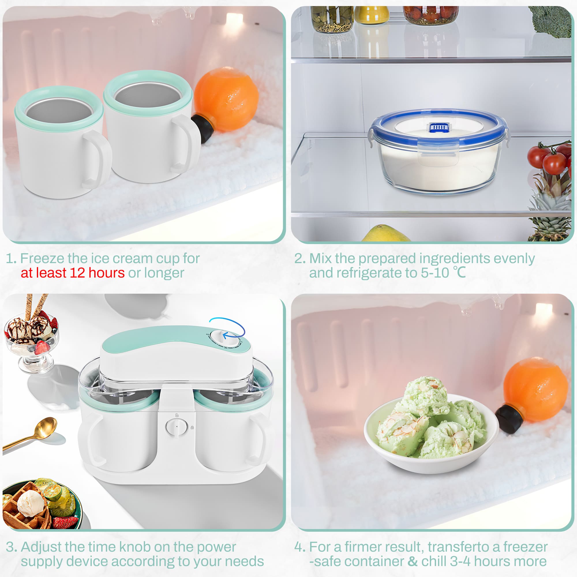 SUSTEAS Ice Cream Maker Machine
