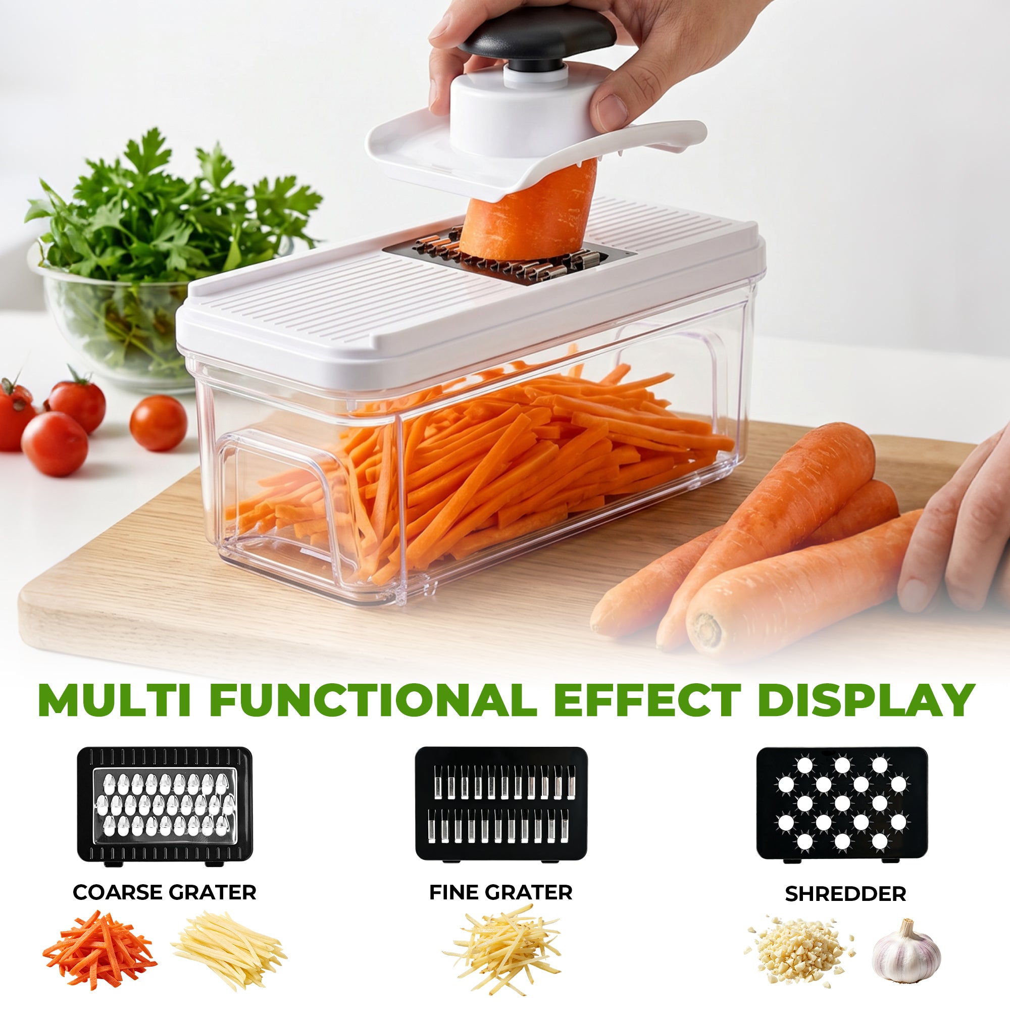 7-Blade Vegetable Chopper with Pull-Out Container & Mandoline Slicer B870